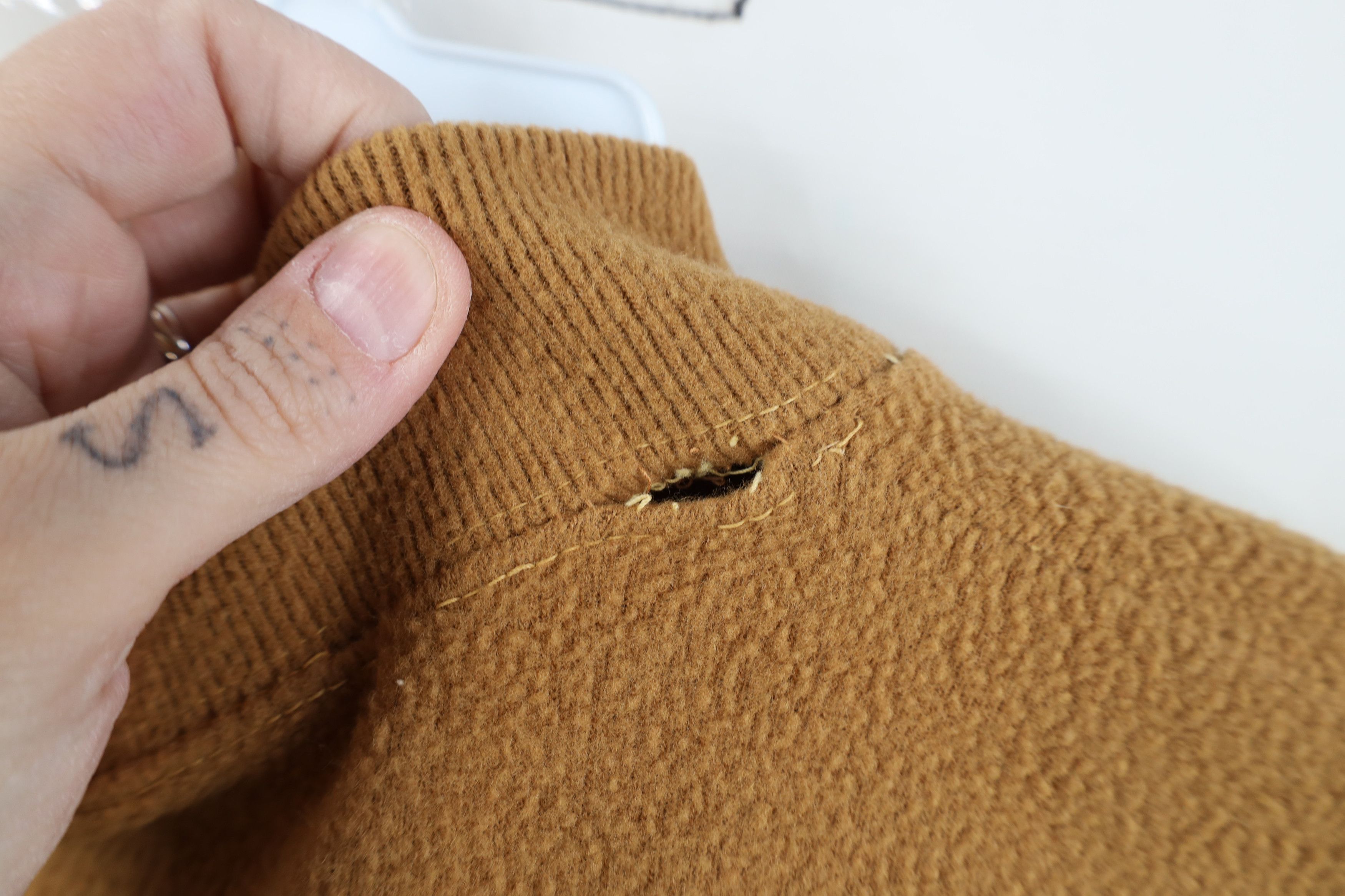 Vintage Vintage 60s Streetwear Velour Fleece V-Neck Sweatshirt Brown Size S / US 4 / IT 40 - 10 Thumbnail