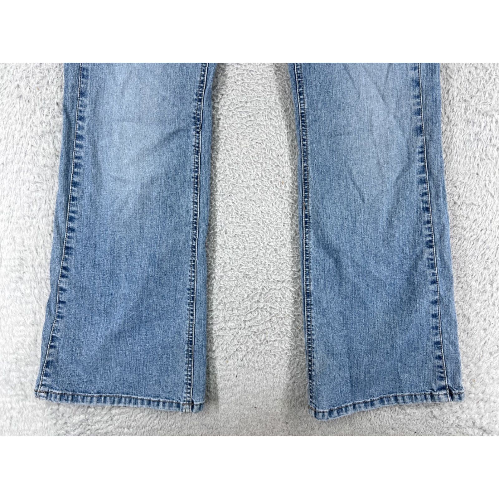 Denime Duplex Jeans Women 7 Blue Denim Low Rise Flared Embroidered Cotton Denim Jeans Womens 7 Size 28" / US 6 / IT 42 - 4 Thumbnail