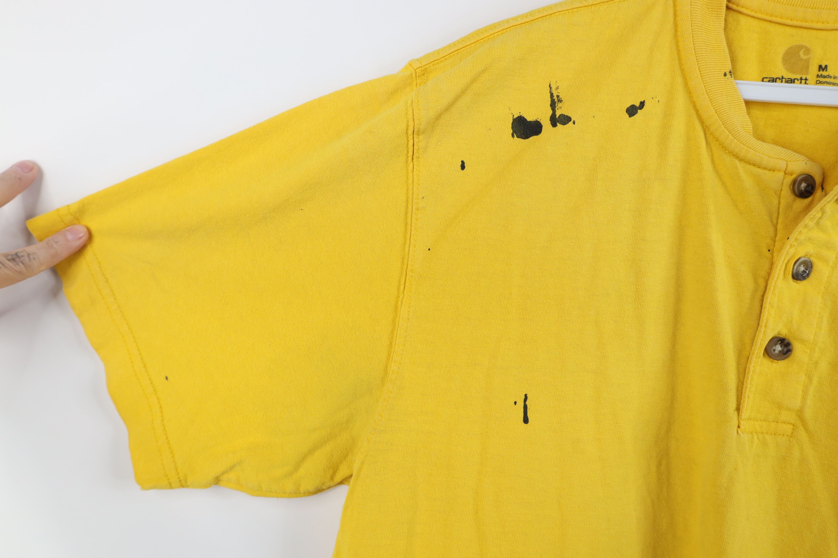 Carhartt Vintage Carhartt Spell Out Henley T-Shirt Cotton Yellow Size US M / EU 48-50 / 2 - 8 Thumbnail