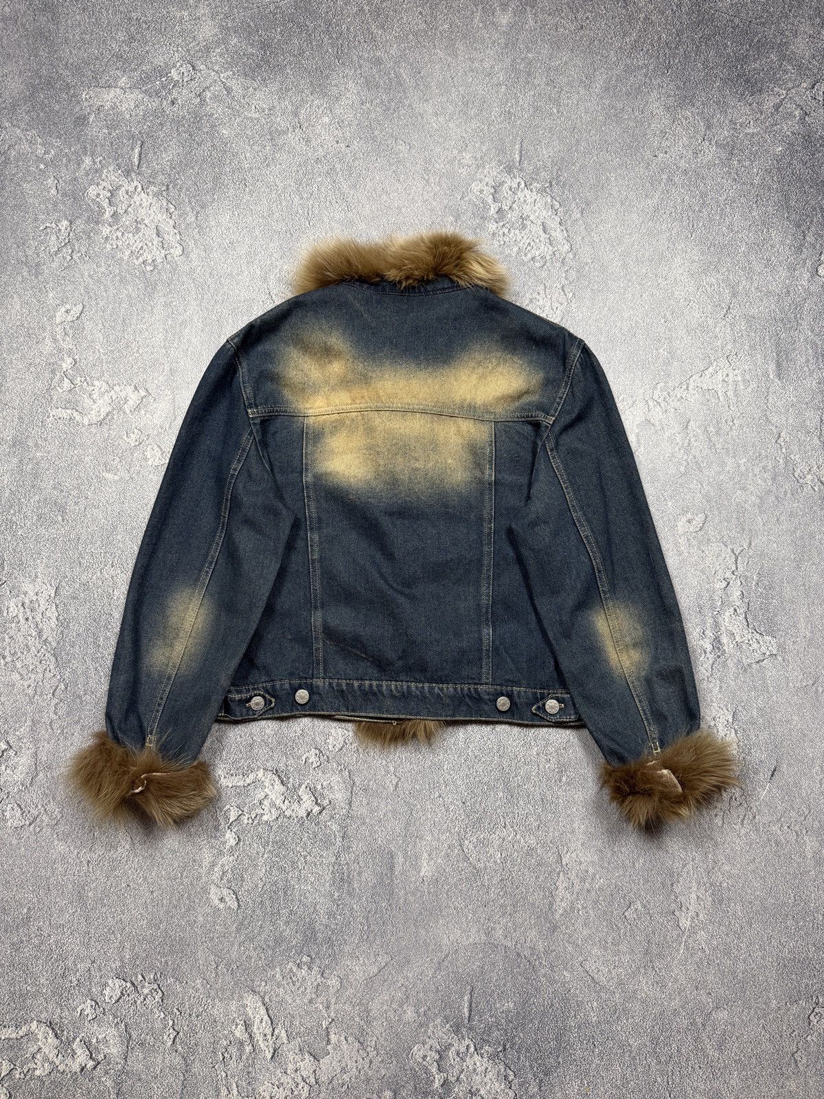 If Six Was Nine Y2K Paris Denim Jacket with Fluffy Fur Size M / US 6-8 / IT 42-44 - 3 Thumbnail