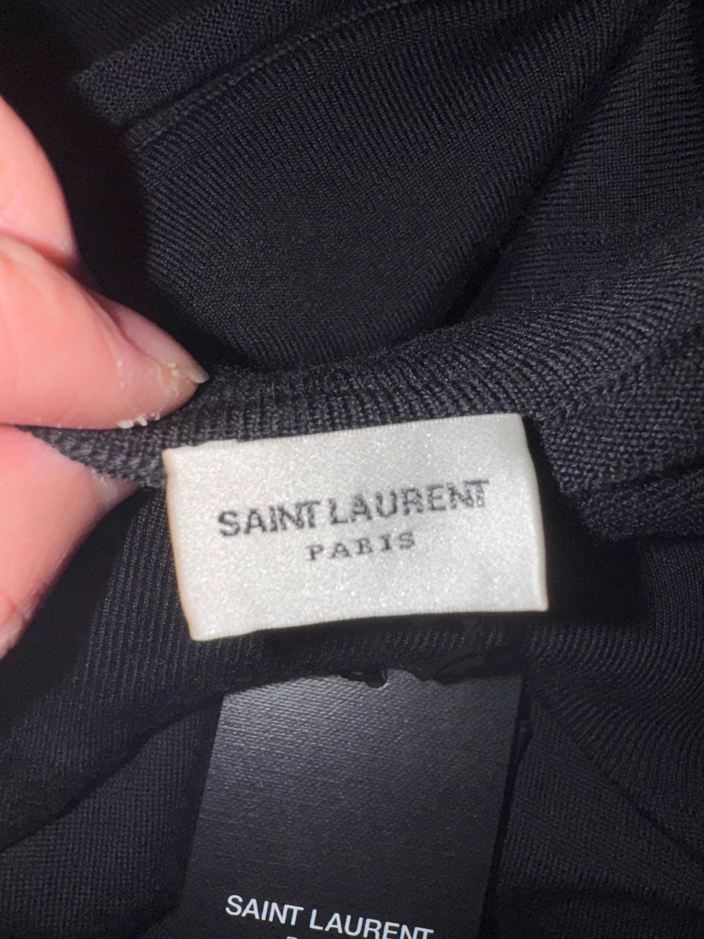 Saint Laurent Paris SLP 23fw Highneck Embroidered Black Wool Sweater S Size US S / EU 44-46 / 1 - 6 Thumbnail