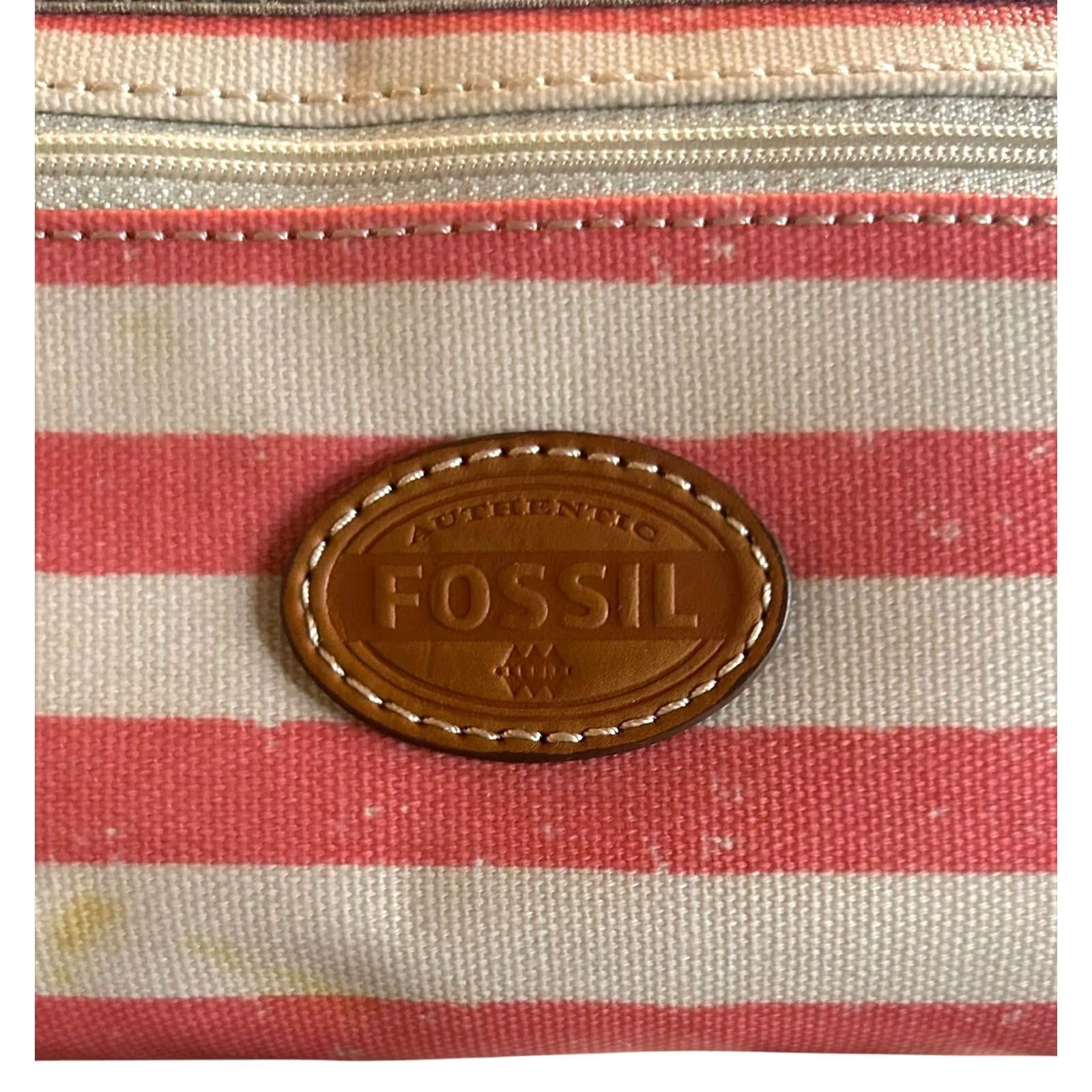 Fossil Fossil Wallet Women’s Full Zip Coral Multi Pink Striped NWOT W/Defects Size ONE SIZE - 4 Thumbnail