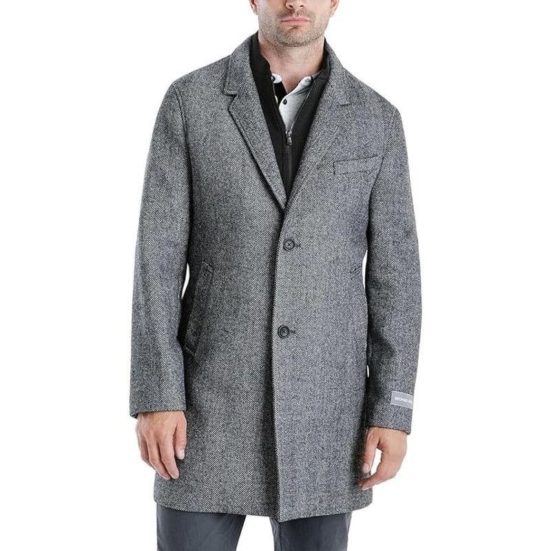 Michael Kors Michael Kors Men's Herringbone Pike Classic-Fit Overcoat 50R Size US XXL / EU 58 / 5 - 1 Thumbnail