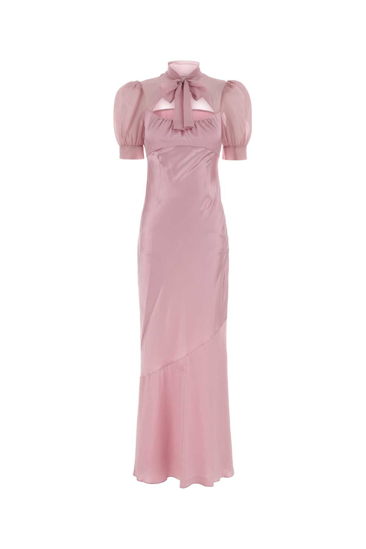 Alessandra Rich Pink Satin Long Dress Size 27" / US 4 / IT 40 - 1 Thumbnail