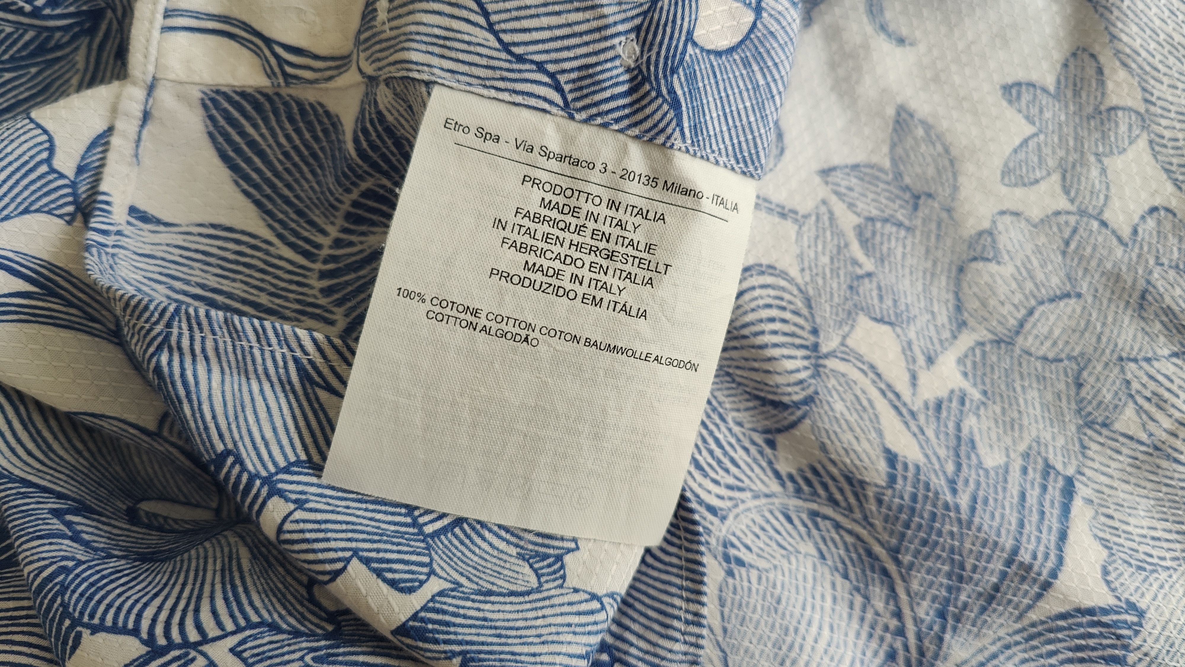 Etro Etro Milano Floral Casual Blue Shirt Made in Italy Size US L / EU 52-54 / 3 - 7 Thumbnail