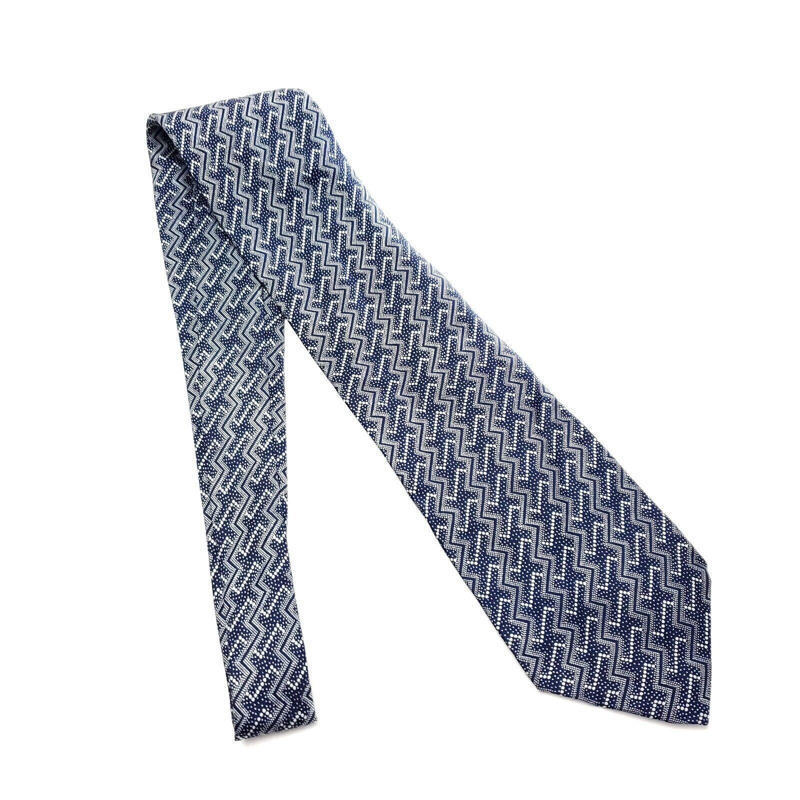 Valentino Valentino Cravatte Blue Abstract Woven Short Silk Tie Size ONE SIZE - 6 Thumbnail