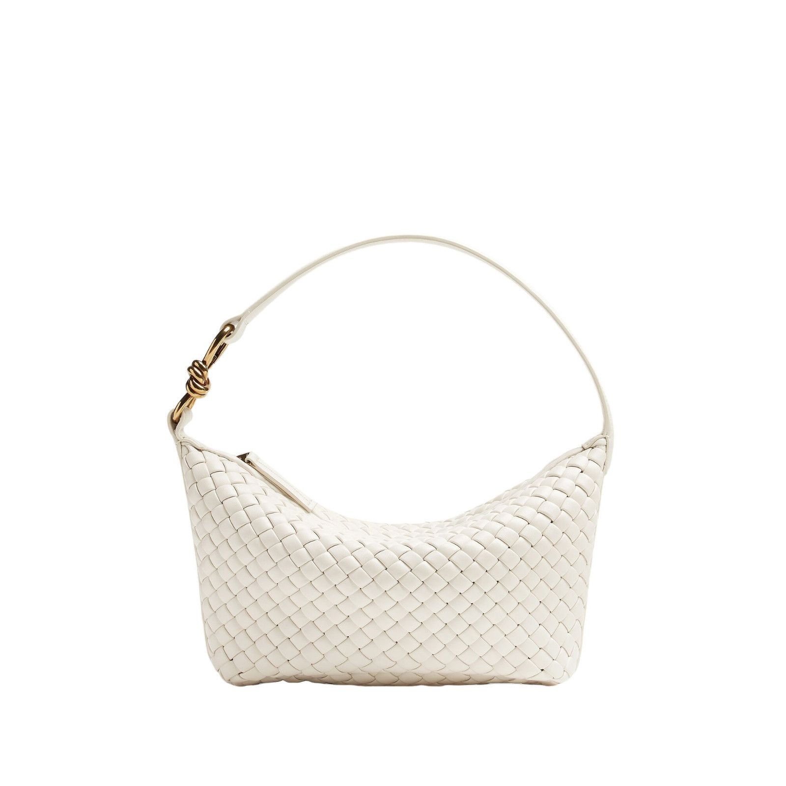 Bottega Veneta Knot Small Chalk Leather Hobo Bag New And Aut