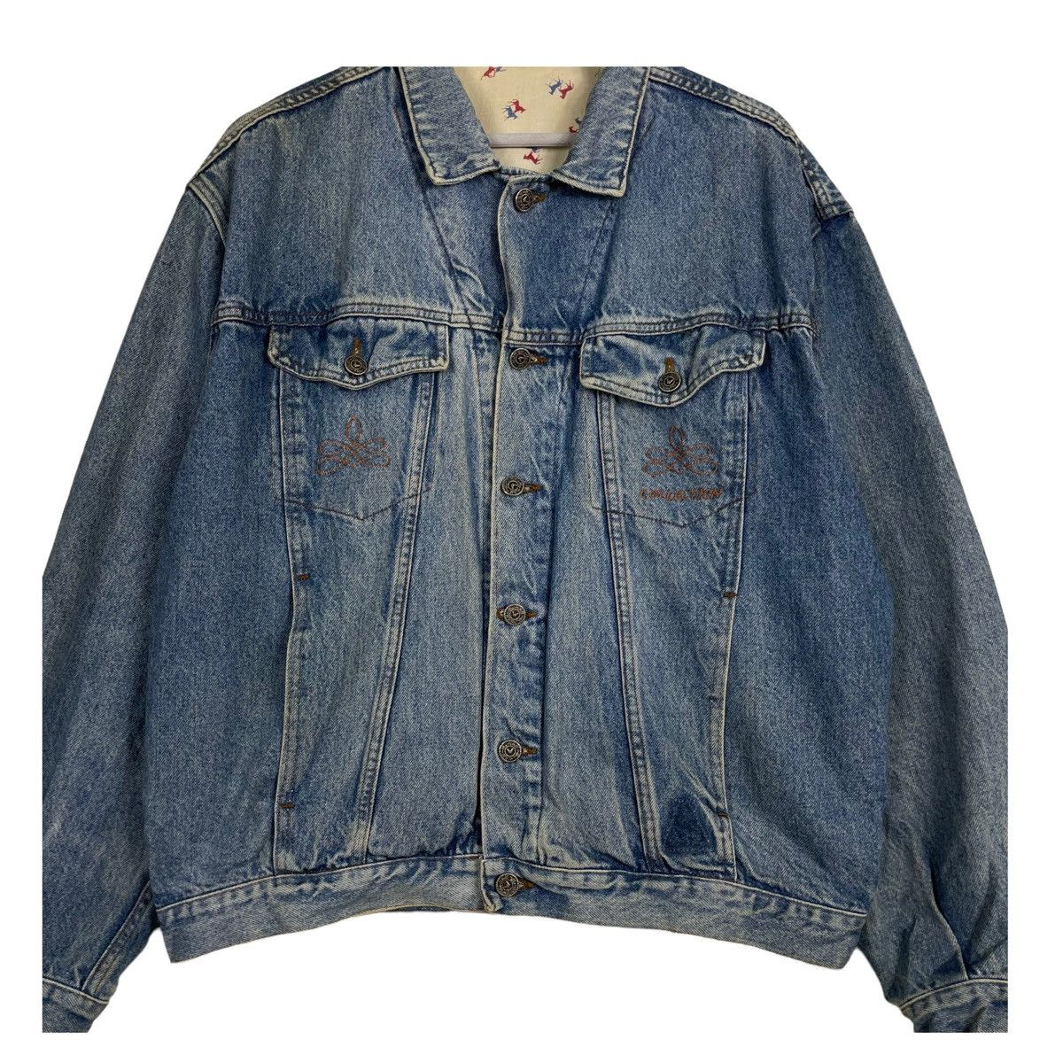 Other 💥80s THE WALL ITALY BOMBER DENIM JACKET Size US M / EU 48-50 / 2 - 5 Thumbnail