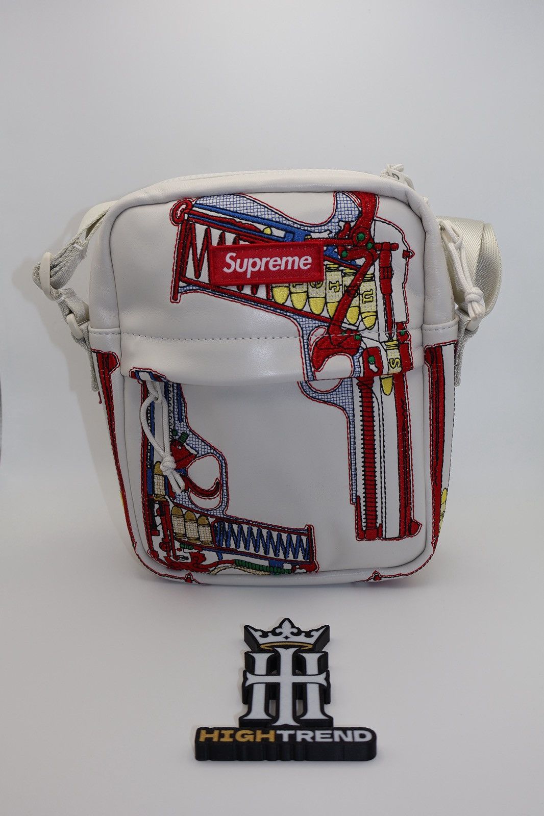 Supreme Supreme Guns Embroidered Leather Shoulder Bag Black | Grailed