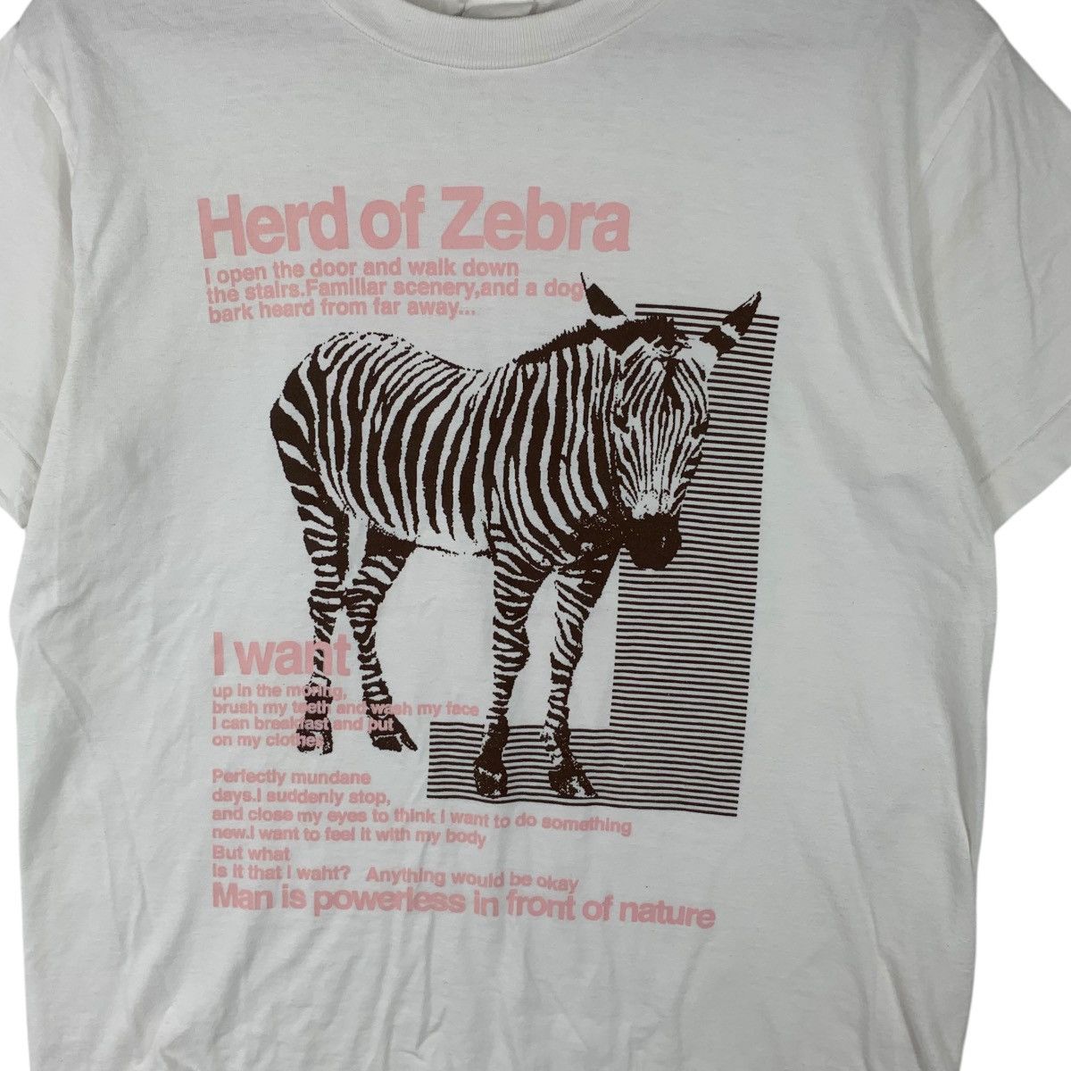 Vintage Vintage HERD OF ZEBRA Illustration Nature Poem Tee Shirt Size S / US 4 / IT 40 - 3 Thumbnail