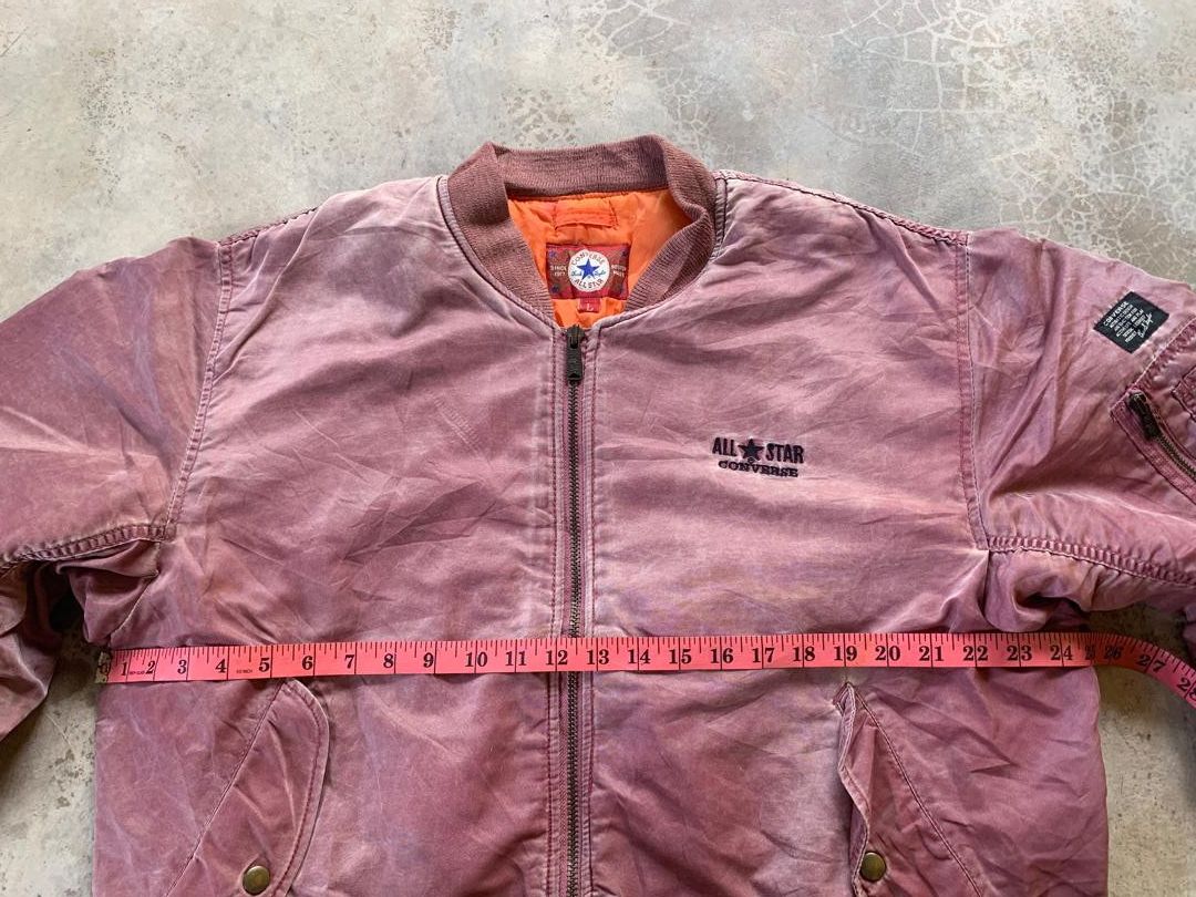 Converse × Vintage Converse Faded Red Bomber Jacket Size US L / EU 52-54 / 3 - 11 Thumbnail