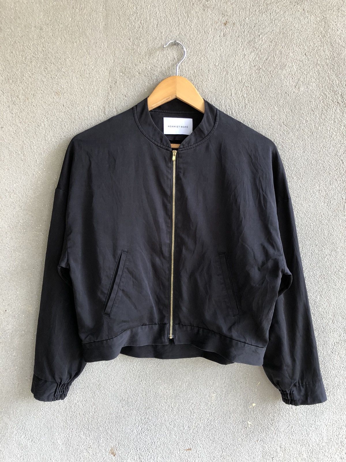 image of Vintage Adam Et Rope Crop Shirt Jacket in Black, Women's (Size Medium)