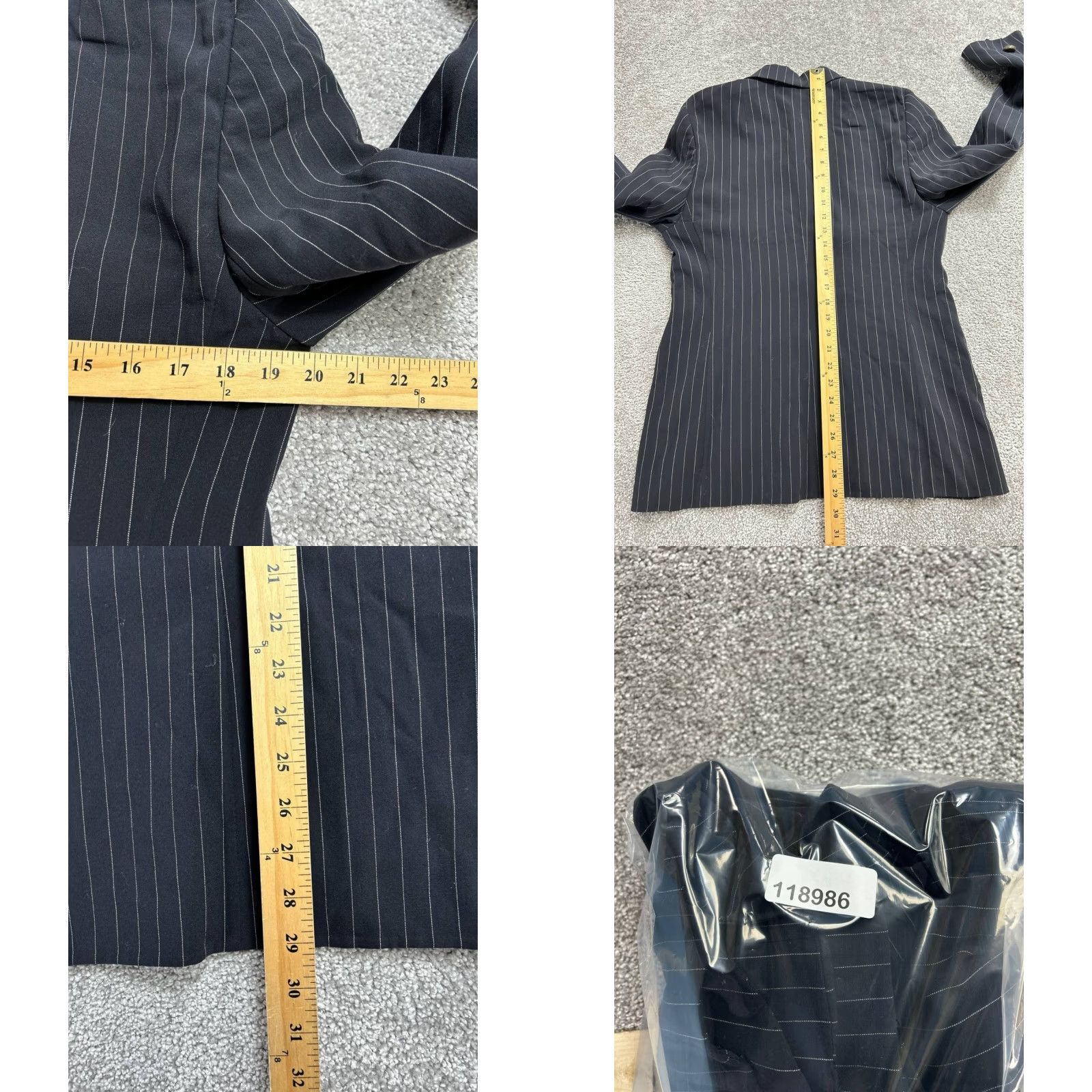 Akris Akris Blazer Jacket Womens Black 12 Striped Notch Lapel Single Breasted Wool Casual Business Jacket Mens? Size XL / US 12-14 / IT 48-50 - 8 Thumbnail