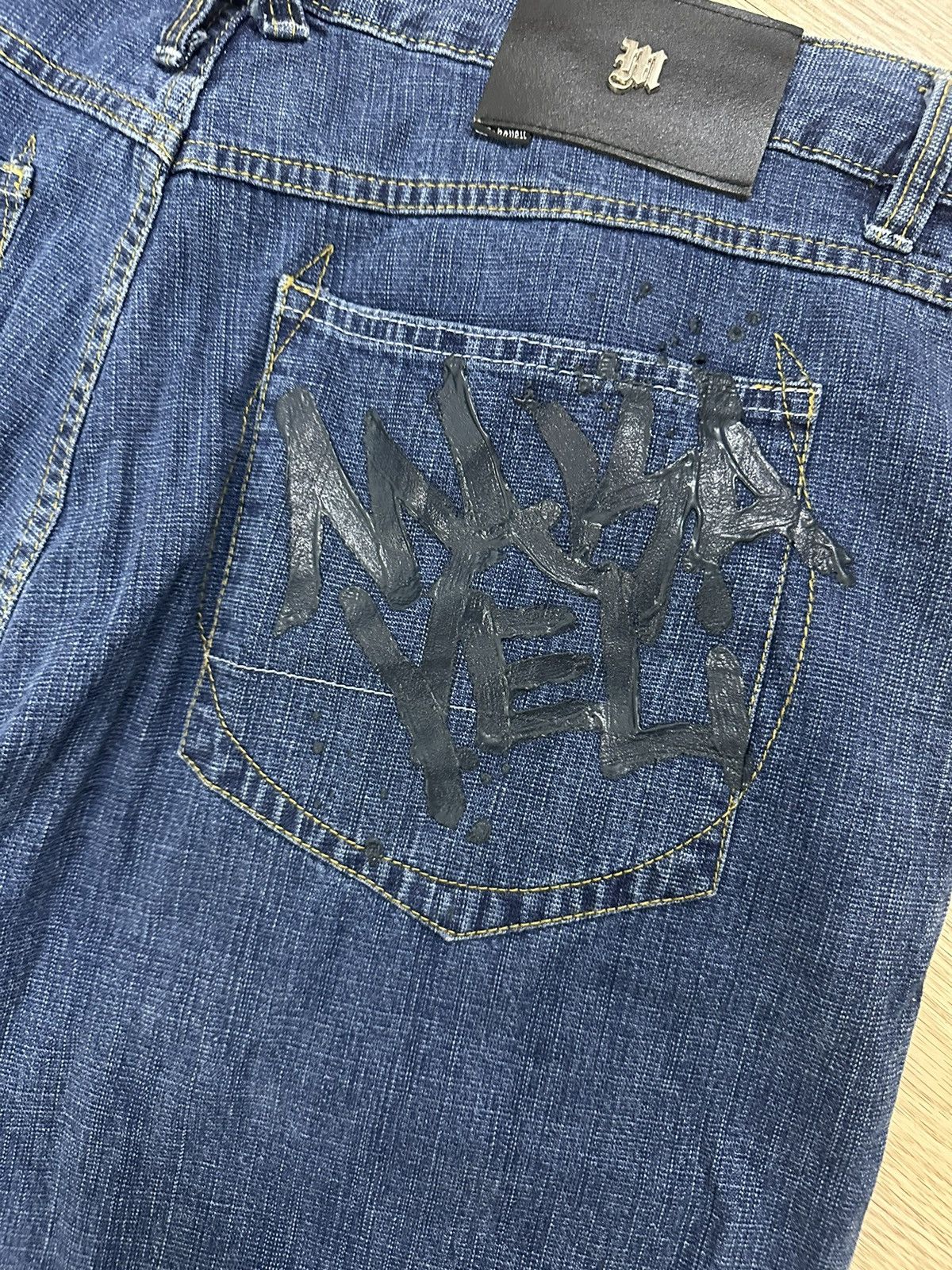 Makaveli × Vintage Rare And Beautiful Vintage Tupac Makaveli Baggy Jorts Denim Size US 40 / EU 56 - 9 Thumbnail