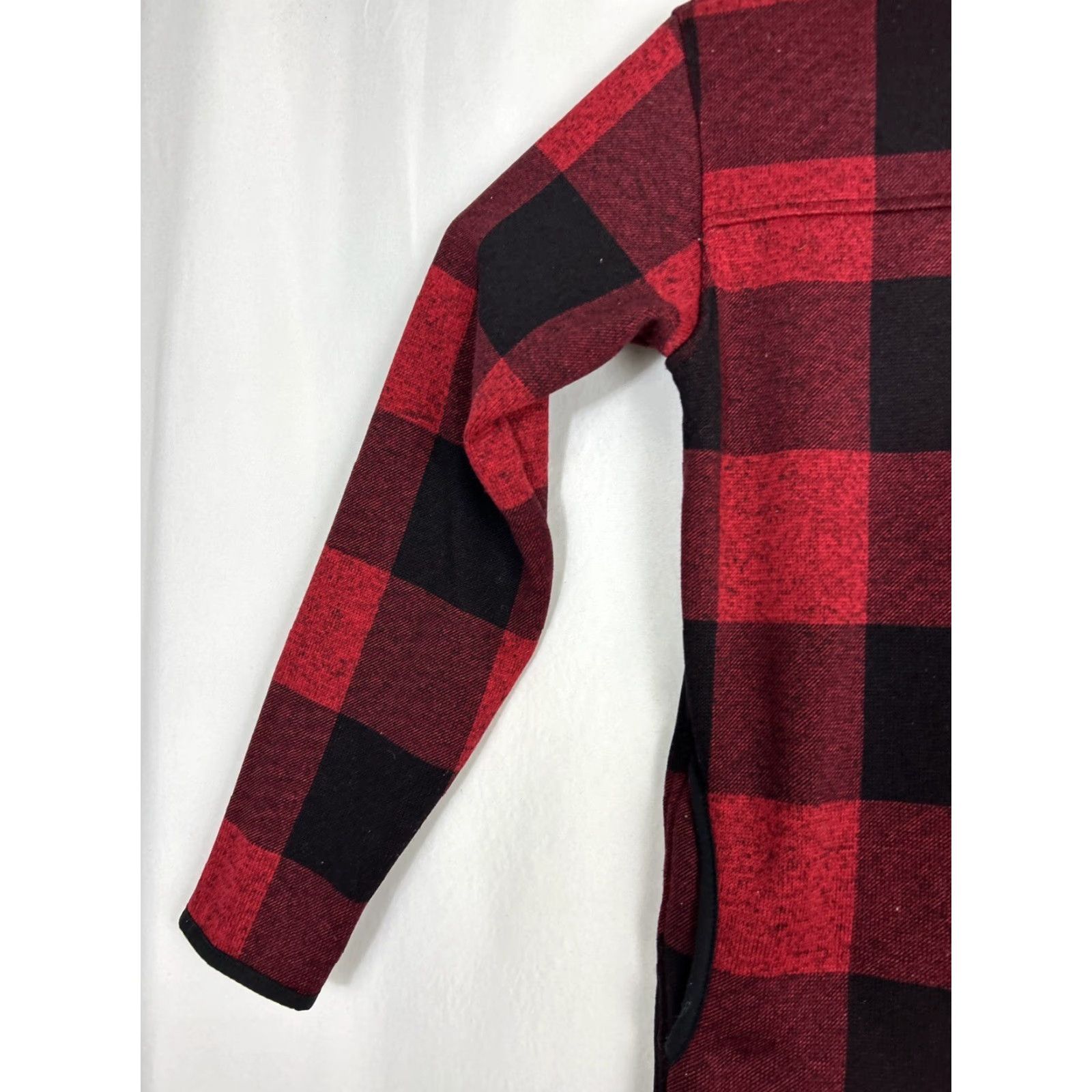 Eddie Bauer Eddie Bauer Womens XS Sweater Plaid 1/4 Snap Pullover Black Red Lumberjack (Colorful) Womens XS Pullover Sweater Size XS / US 0-2 / IT 36-38 - 2 Thumbnail