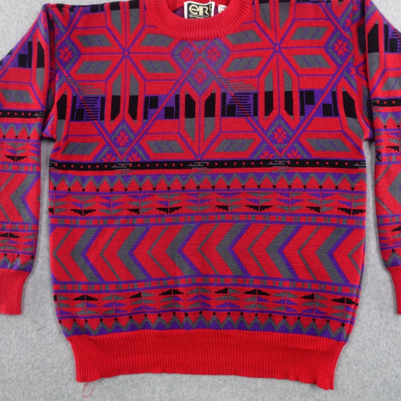 Vintage VINTAGE EIR Sports Sweater Unisex Medium Red Wool Knit Crew Neck Pullover Men Size M Size US M / EU 48-50 / 2 - 7 Thumbnail