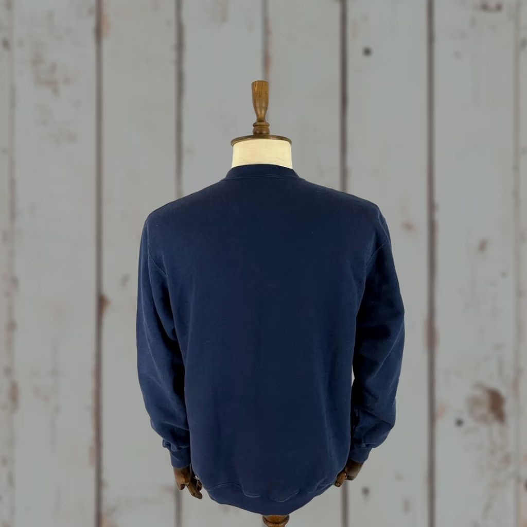 Vintage Oneita Mens Sweater Navy Cotton Long Sleeve Crew Neck Pullover Size L Size US L / EU 52-54 / 3 - 1 Thumbnail