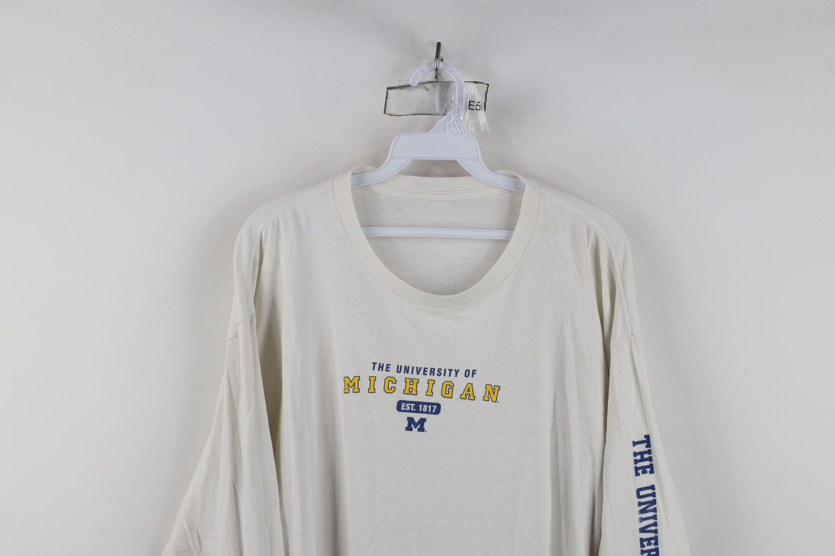 Vintage Vintage 90s University of Michigan Long Sleeve T-Shirt White Size US L / EU 52-54 / 3 - 2 Thumbnail