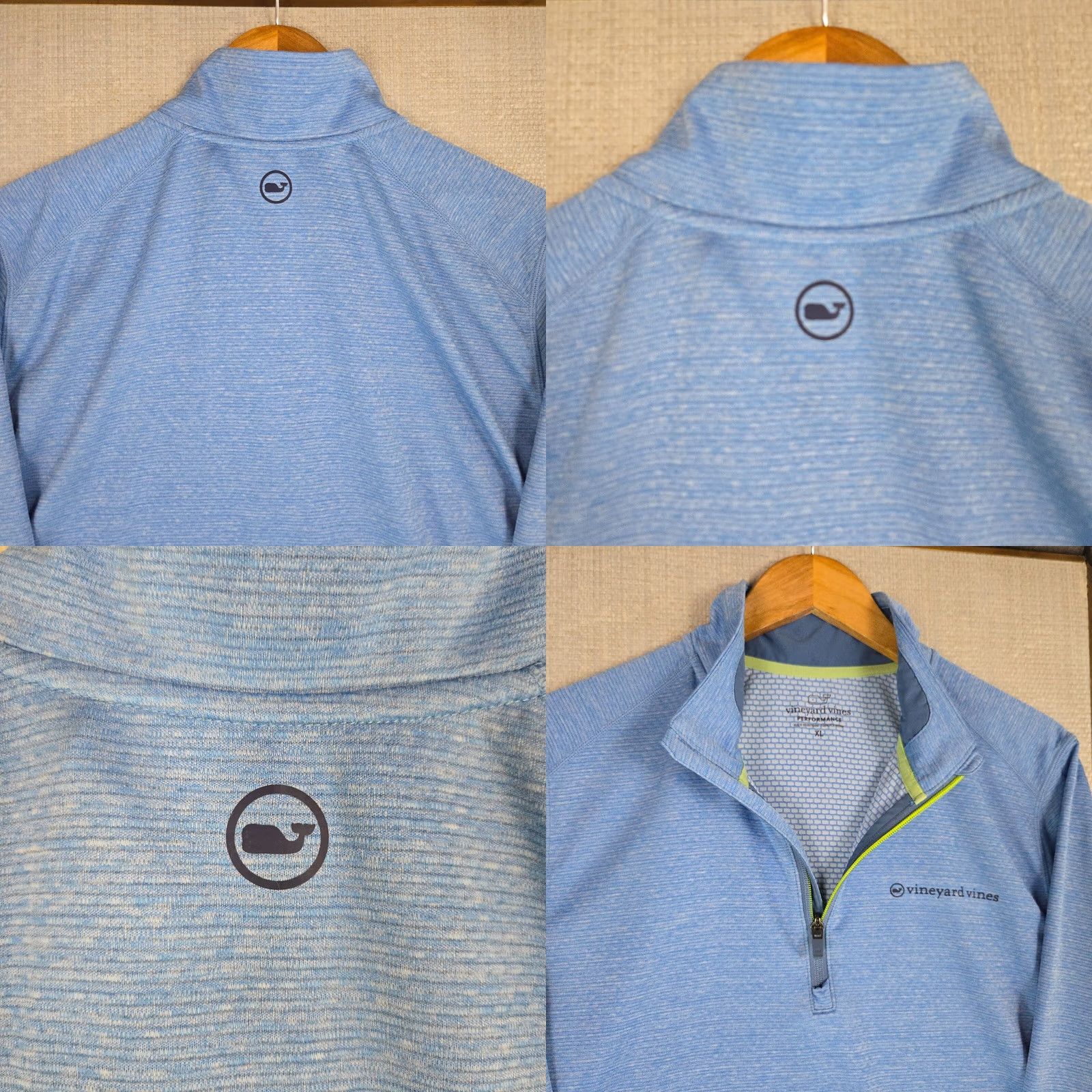 Vineyard Vines Vineyard Vines Mens 1/4 Zip Performance Pullover Microfleece Backed Blue Shirt Size US XL / EU 56 / 4 - 8 Thumbnail