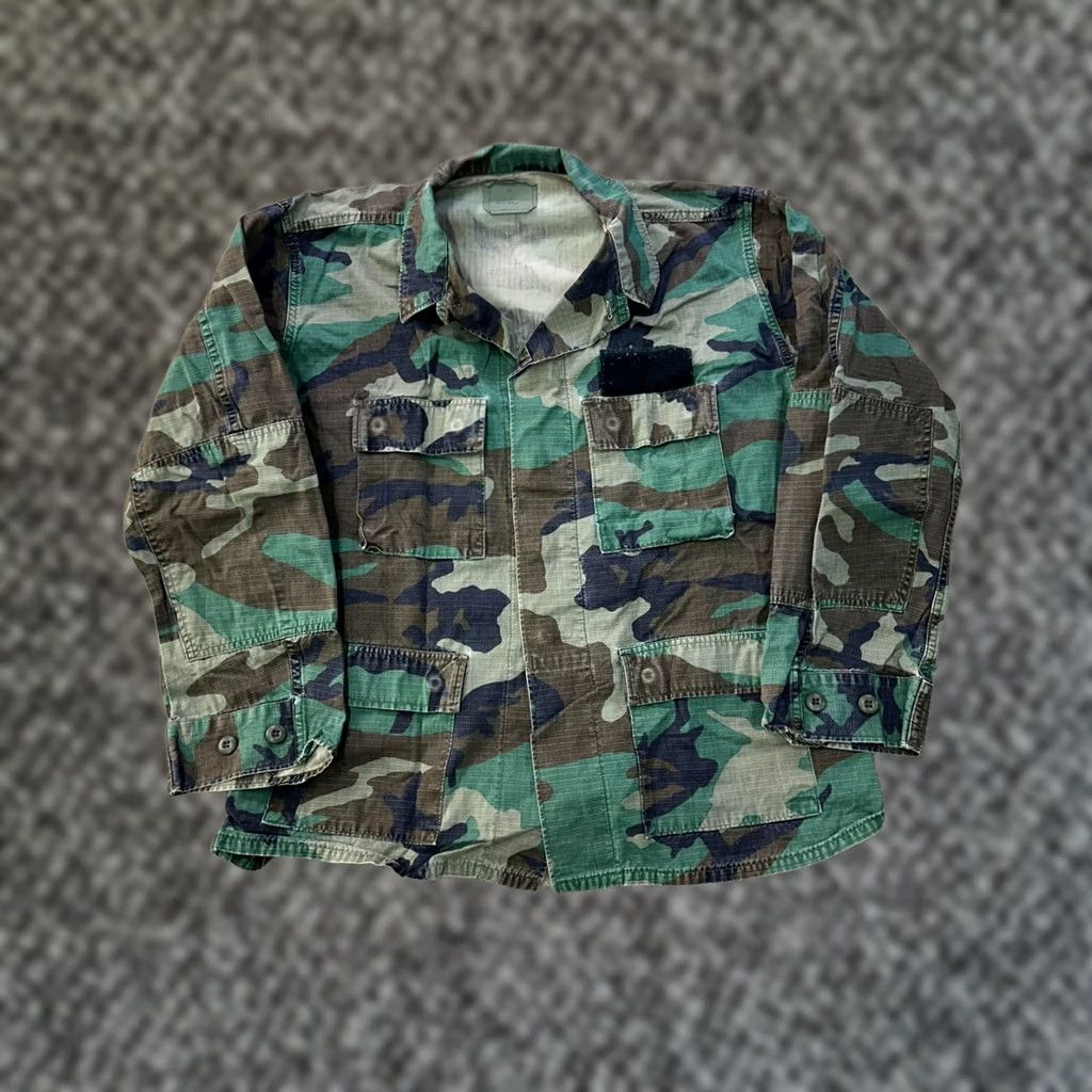 Vintage VINTAGE US Army BDU Coat Large Regular Camouflage Green Jacket Coat Mens Size US L / EU 52-54 / 3 - 1 Thumbnail