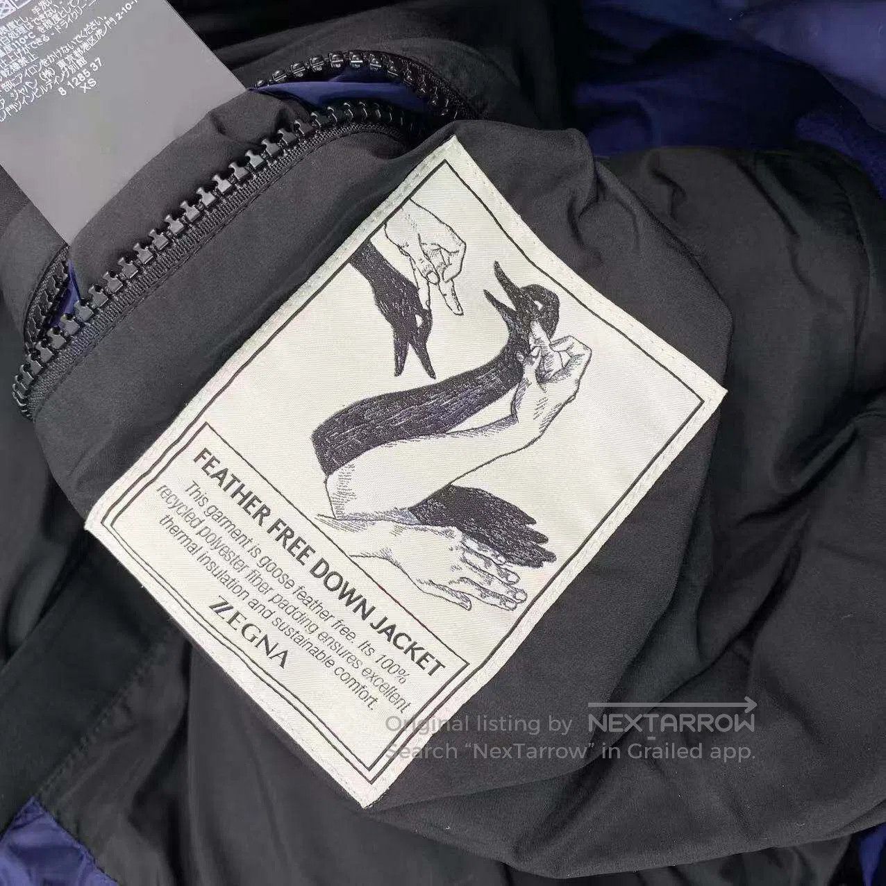 Ermenegildo Zegna Ermenegildo Zegna Blue and black patchwork down jacket| Size M / US 6-8 / IT 42-44 - 4 Thumbnail