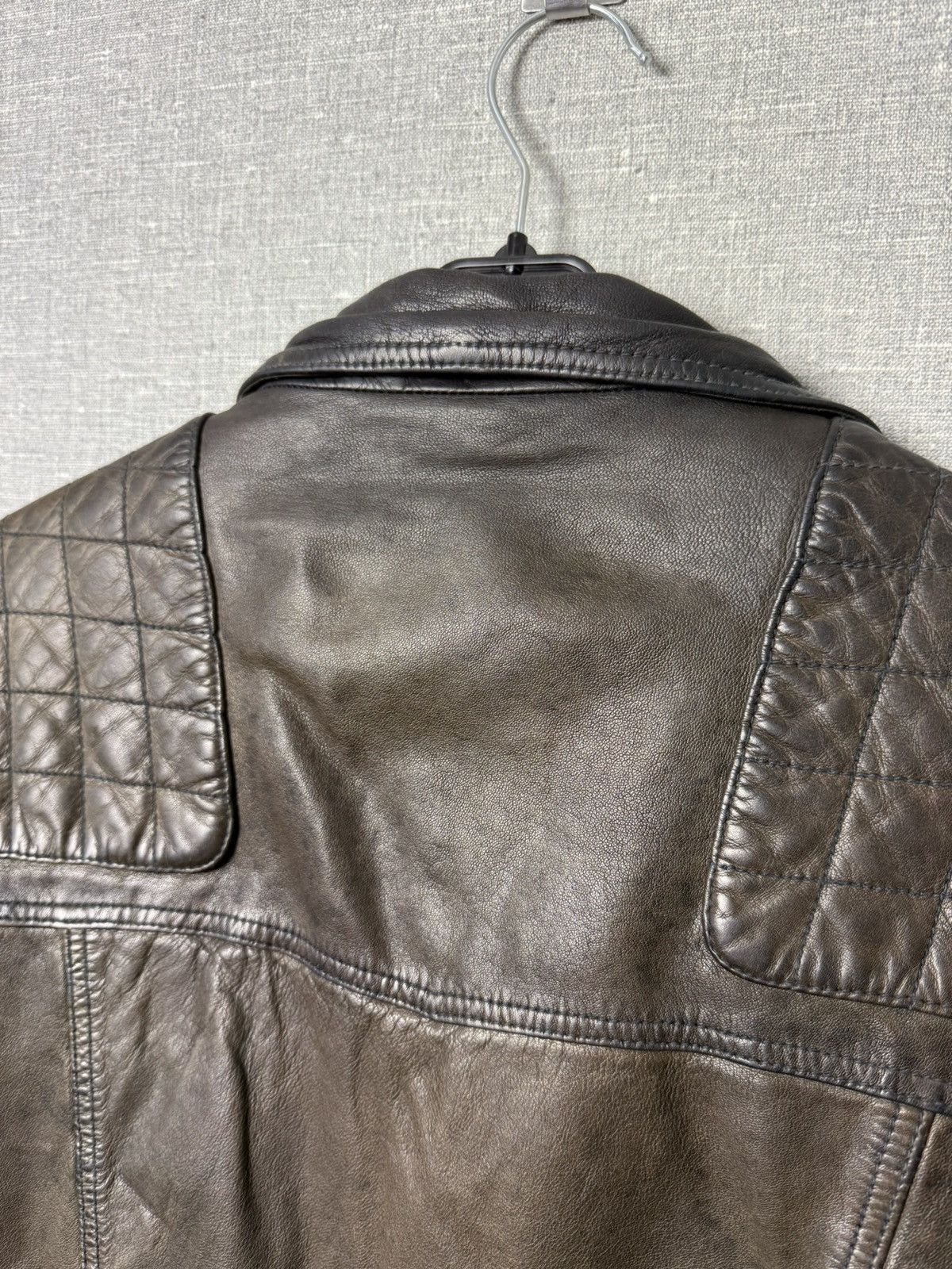 Allsaints AllSaints Conroy Distressed Brown Leather Biker Jacket Size US M / EU 48-50 / 2 - 15 Thumbnail
