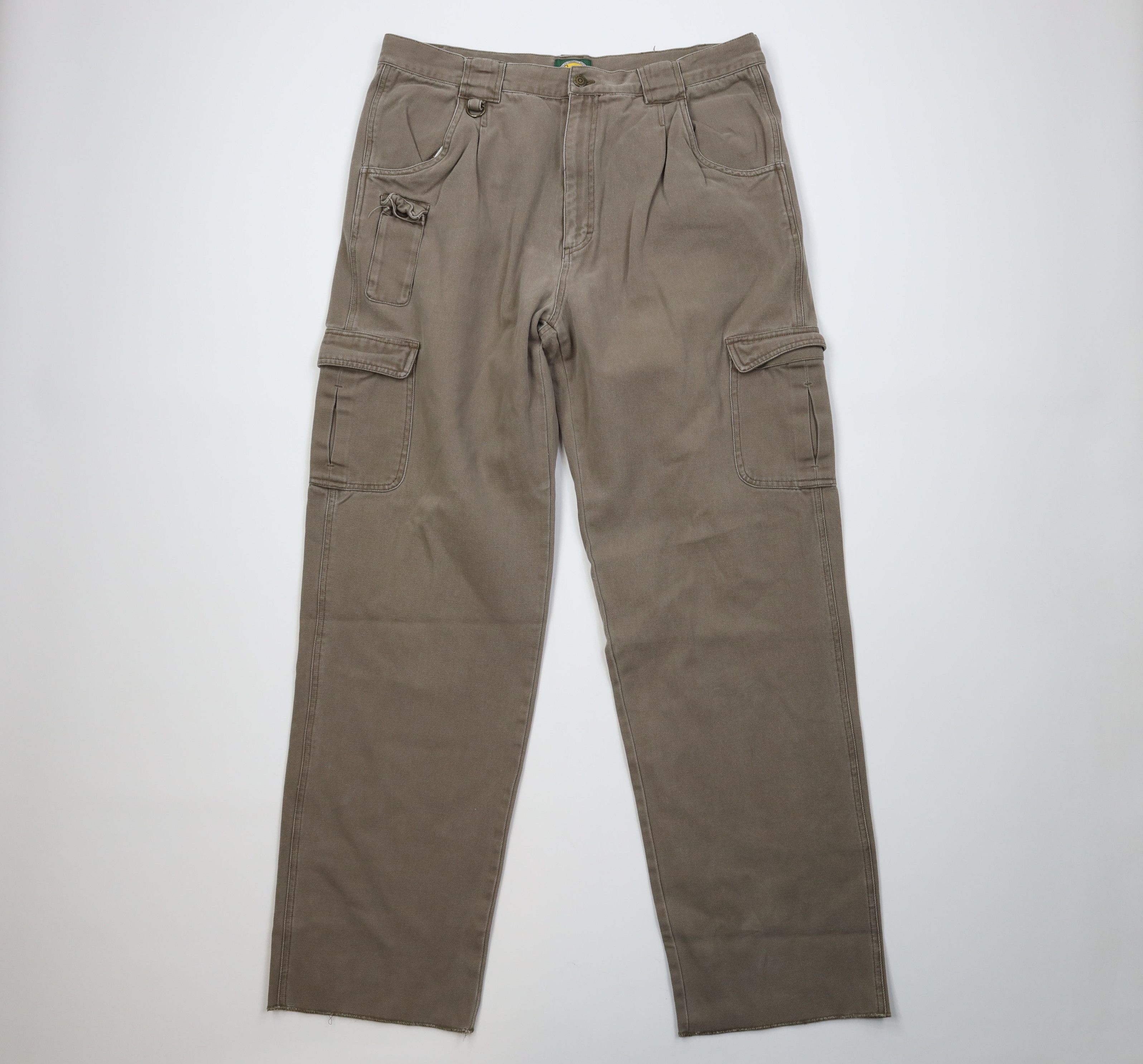 Cabelas Vintage 90s Cabelas Heavy Canvas Wide Leg Cargo Pants Brown Size US 38 / EU 54 - 1 Thumbnail