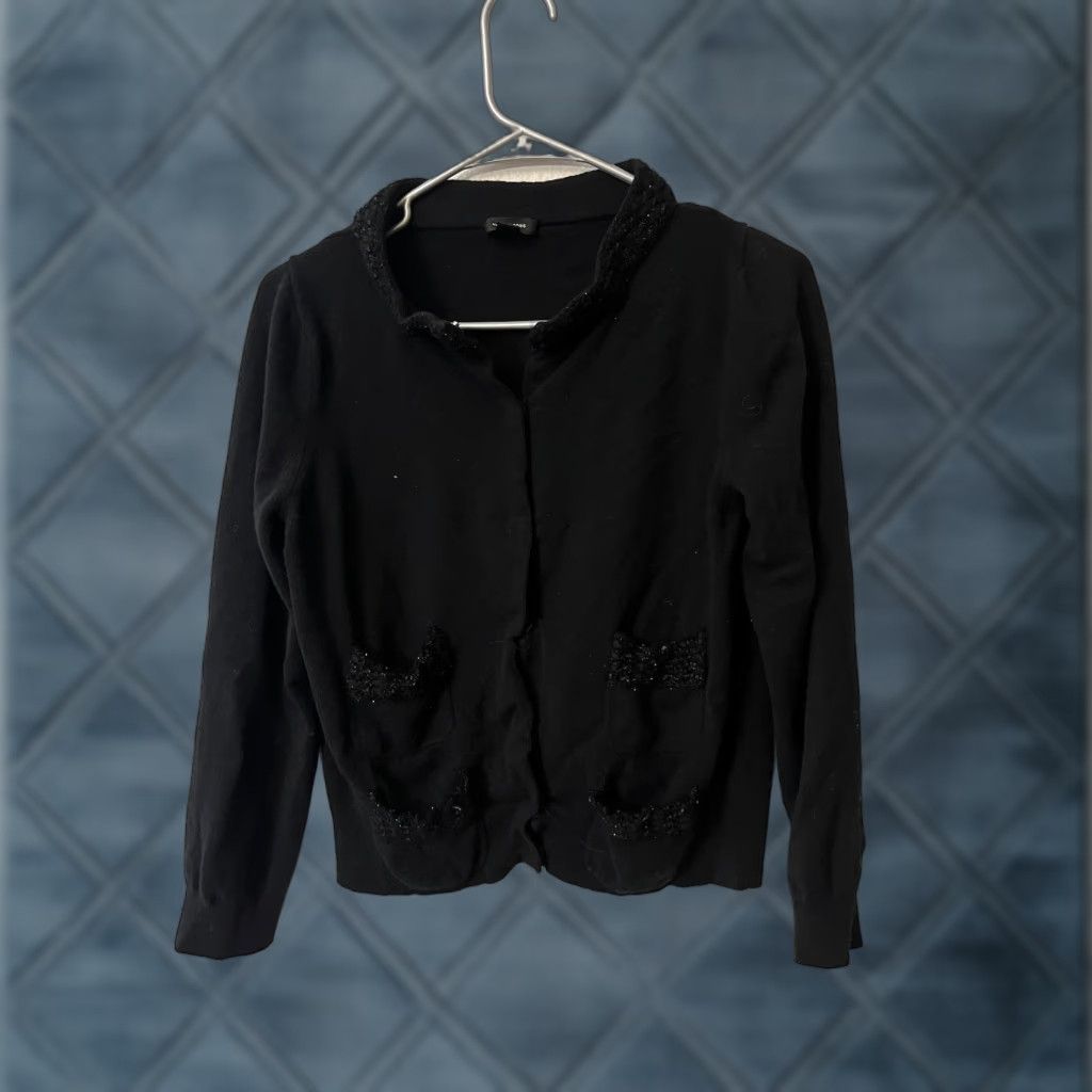 Marc by Marc Jacobs Marc by Marc Jacobs Cardigan Sweater Large Black Women's Wool Cashmere Blend Knit V-Neck Button All Seasons Regular Size L Name Brand Size L / US 10 / IT 46 - 1 Thumbnail
