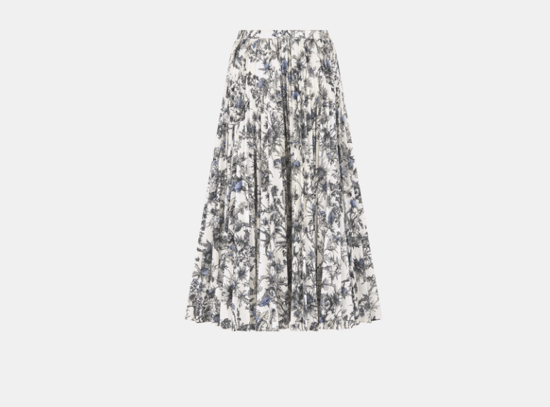 Dior o1w1db10326 512J04 Mid-Length Skirt in White/Blue Size 27" / US 4 / IT 40 - 2 Thumbnail