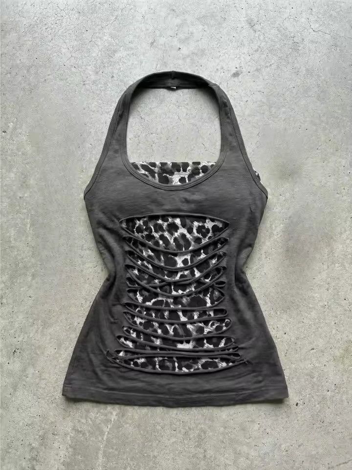 Vintage Y2k Vintage Leopard Top T Shirt 2000s style Size L / US 10 / IT 46 - 1 Thumbnail