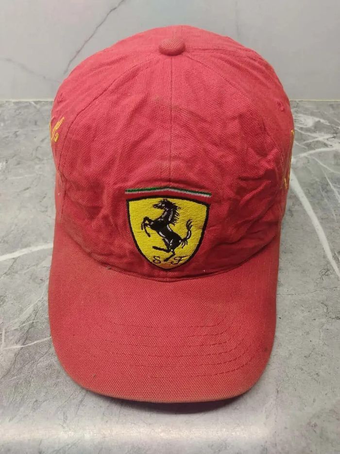 Ferrari Vintage Ferarri Rubens Barrichello Signature Cap Hat Size ONE SIZE - 2 Thumbnail