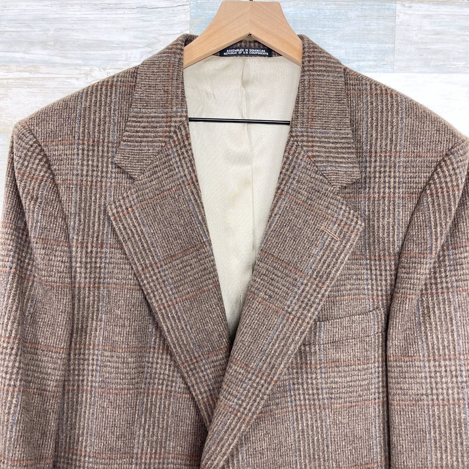 Savile Row Savile Row Wool Tweed Sport Coat Brown Glen Check Mens 42S Size 42S - 2 Thumbnail