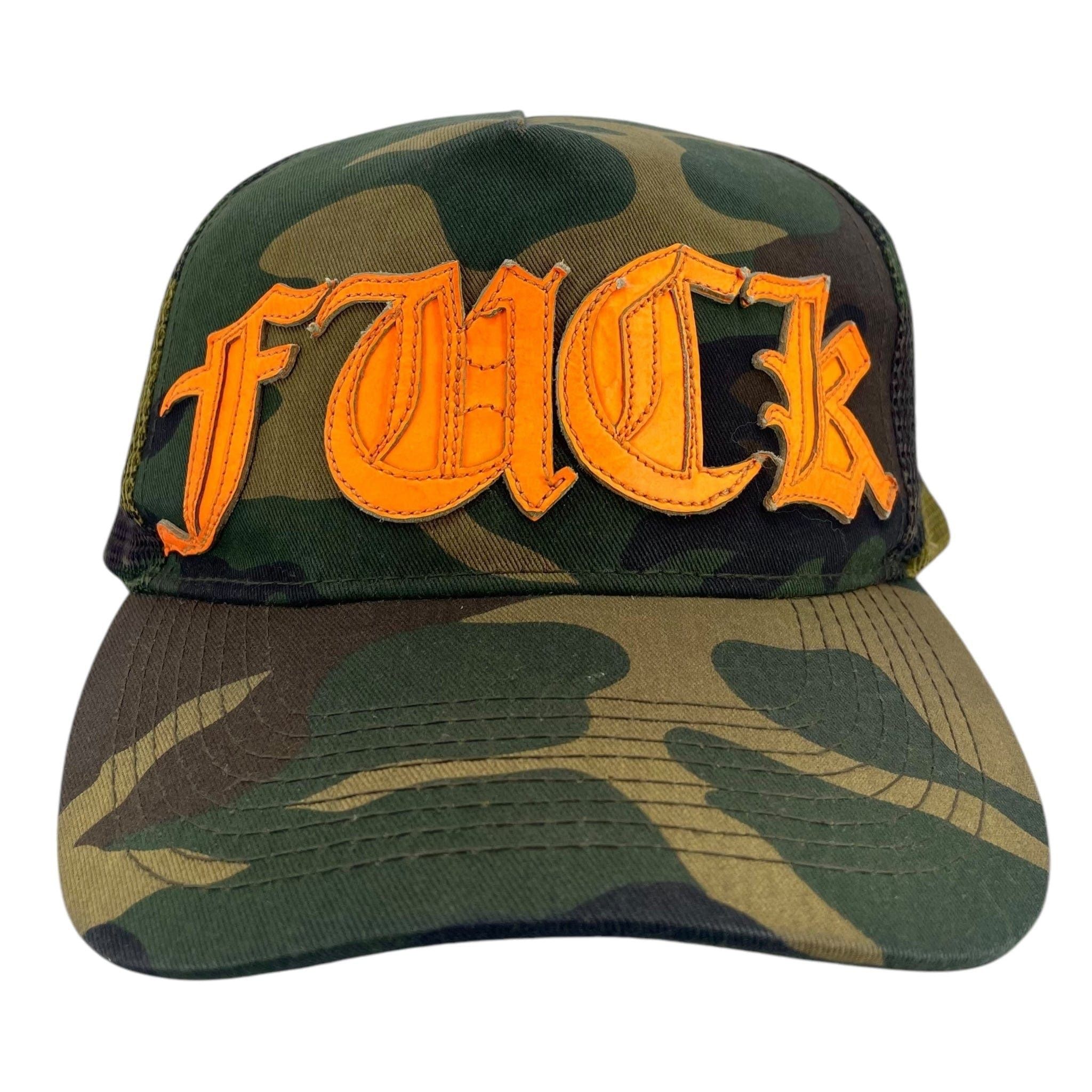 Chrome Hearts Vintage Fuck Patch Camo Orange Trucker Size ONE SIZE - 1 Thumbnail