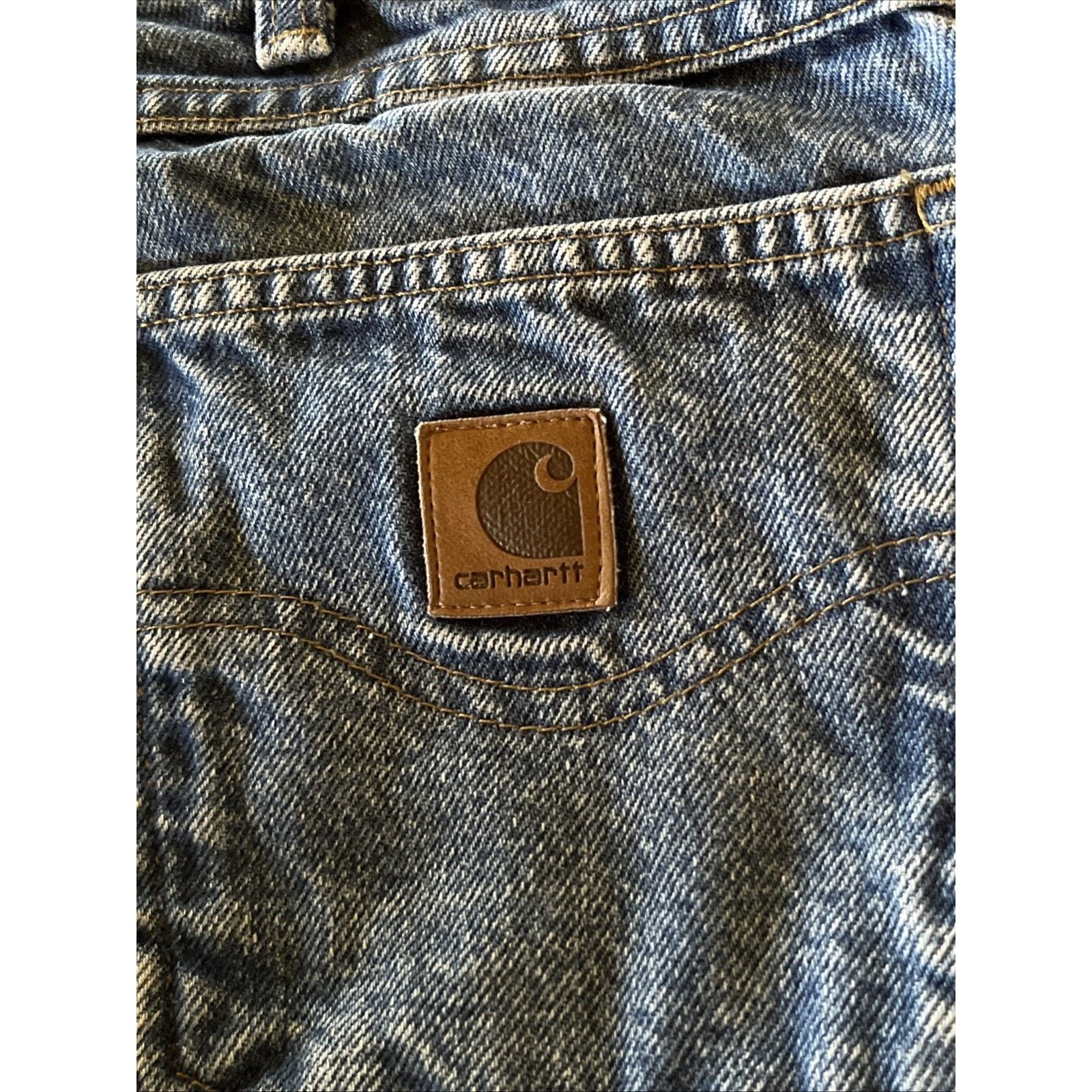 Carhartt Carhartt Jeans Men’s 35x27 Relaxed Fit Denim Blue Med Wash Size US 35 - 14 Thumbnail