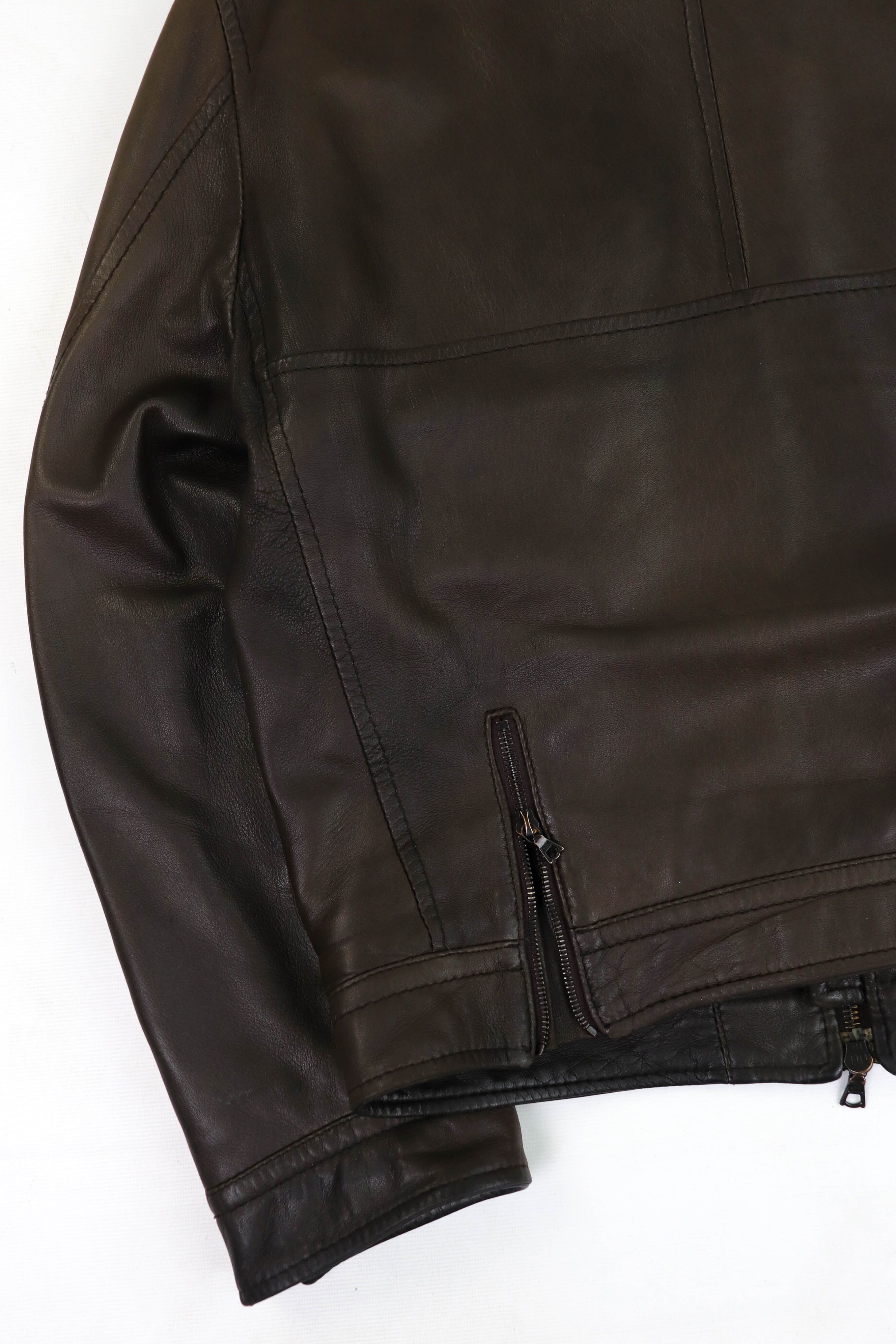 Cortigiani CORTIGIANI Faded Dark Brown RiRi Zippers Leather Jacket Size US M / EU 48-50 / 2 - 16 Thumbnail