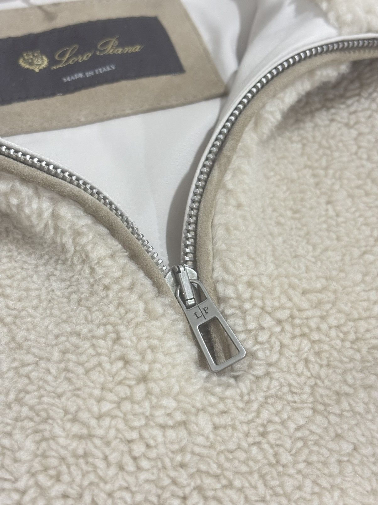 Loro Piana Loro Piana SUEDE-TRIMMED CASHMERE SILK-BLEND FLEECE HALF-ZIP Size US XL / EU 56 / 4 - 7 Thumbnail