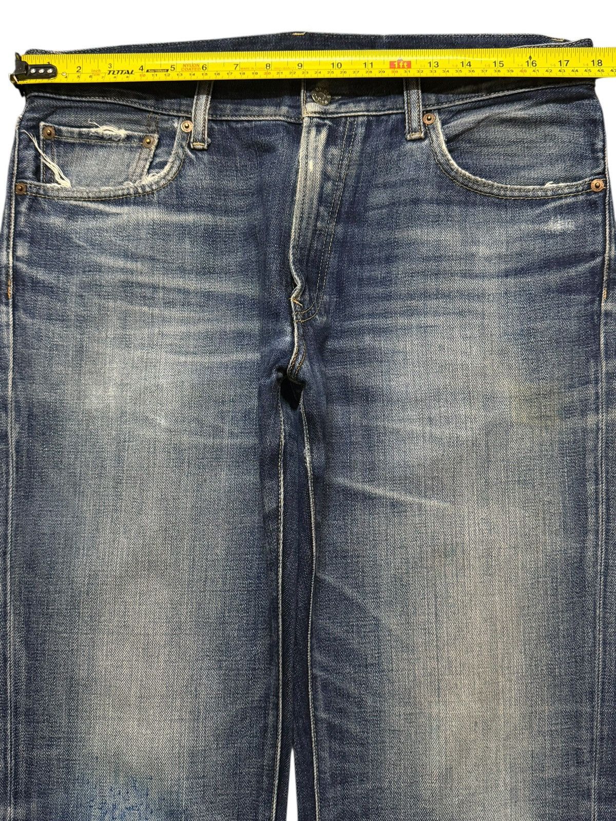 Uniqlo Vintage Y2K Japanese Uniqlo Blue Faded Wash Wide Leg Loose Size US 35 - 8 Thumbnail