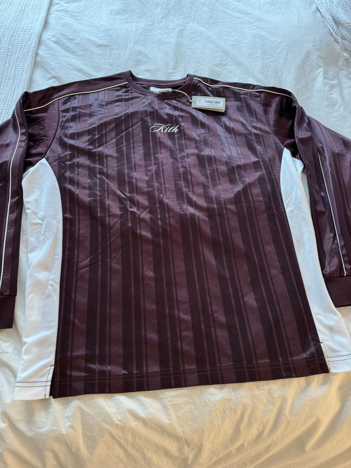 Kith Kith Pinstripe Tricot Panelled LS Tee Magma (Size XL) Size US XL / EU 56 / 4 - 3 Thumbnail