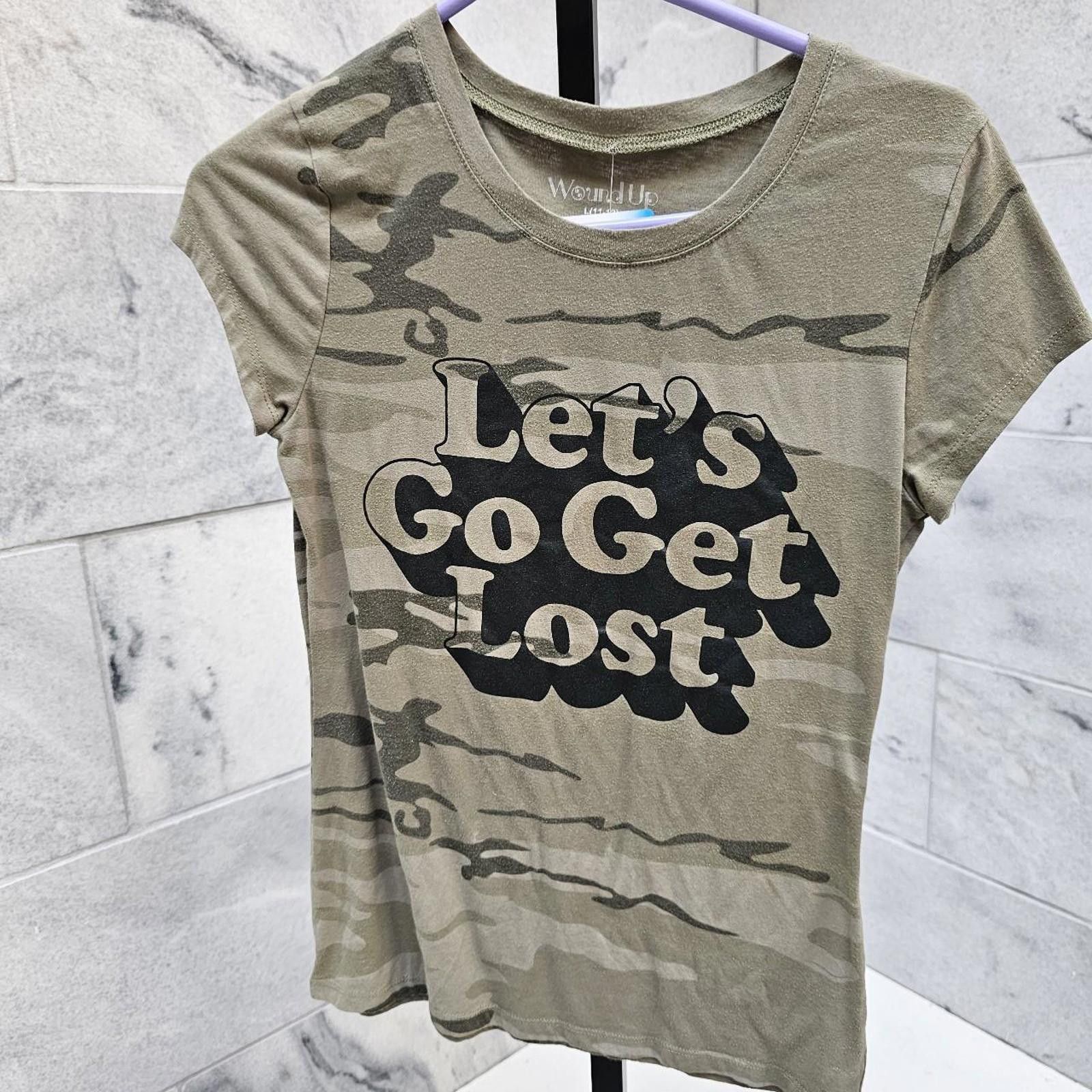 Other Women's Green Camo Let's Go Get Lost Shirt Size L / US 10 / IT 46 - 1 Thumbnail
