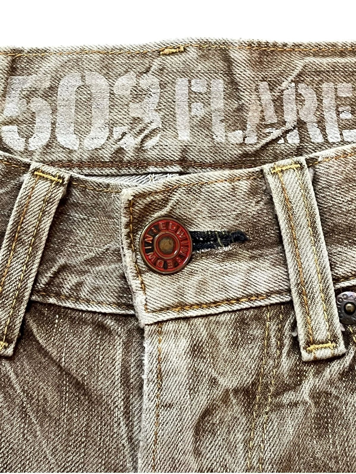 Edwin Vintage Edwin 503 Flare Grunge Whiskers Art Denim Size US 31 - 5 Thumbnail