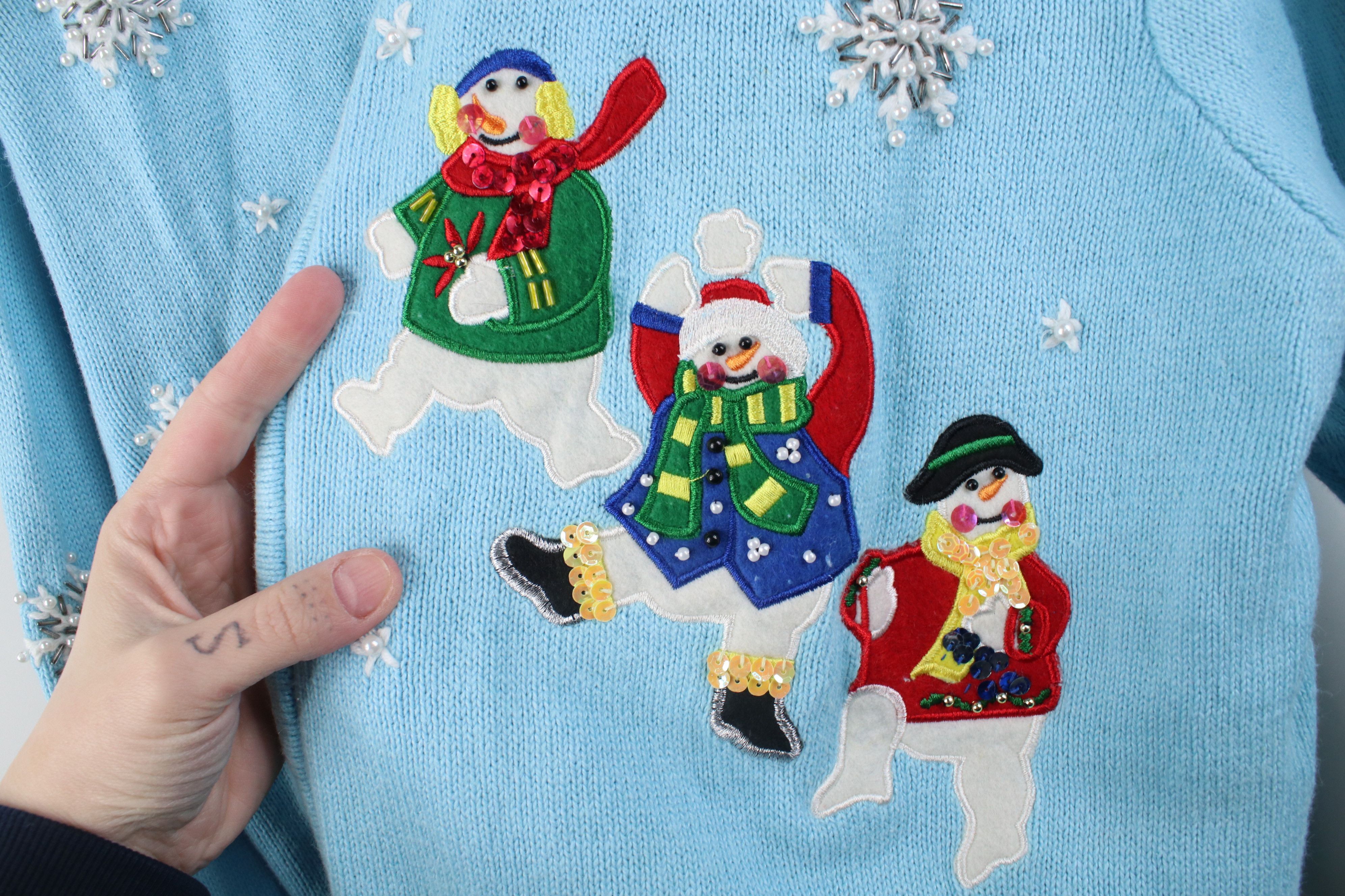 Vintage Vintage 90s Streetwear Christmas Snowman Snowflake Sweater Size XL / US 12-14 / IT 48-50 - 6 Thumbnail