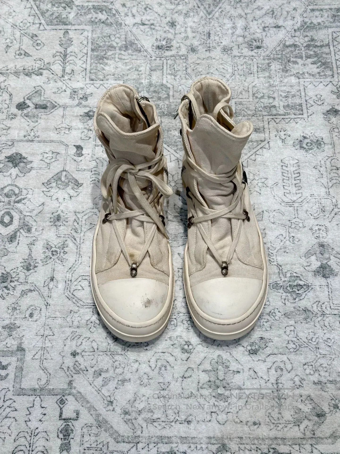 Rick Owens Rick Owens Canvas High-Top Sneakers. Size US 9 / EU 42 - 2 Thumbnail