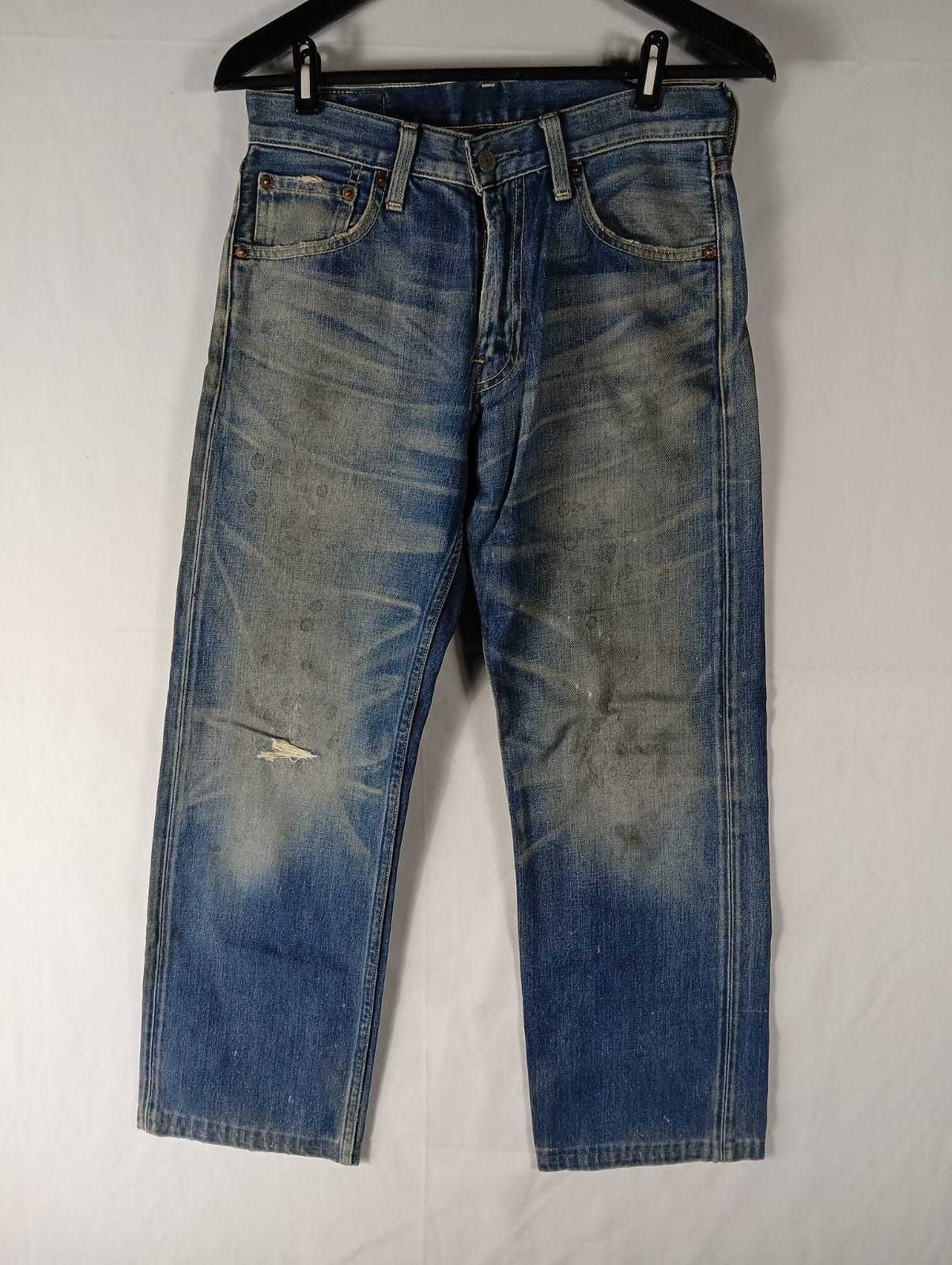 Levi's vintage Levis SelvAge 503 jeans distressed denim Size US 29 - 1 Thumbnail
