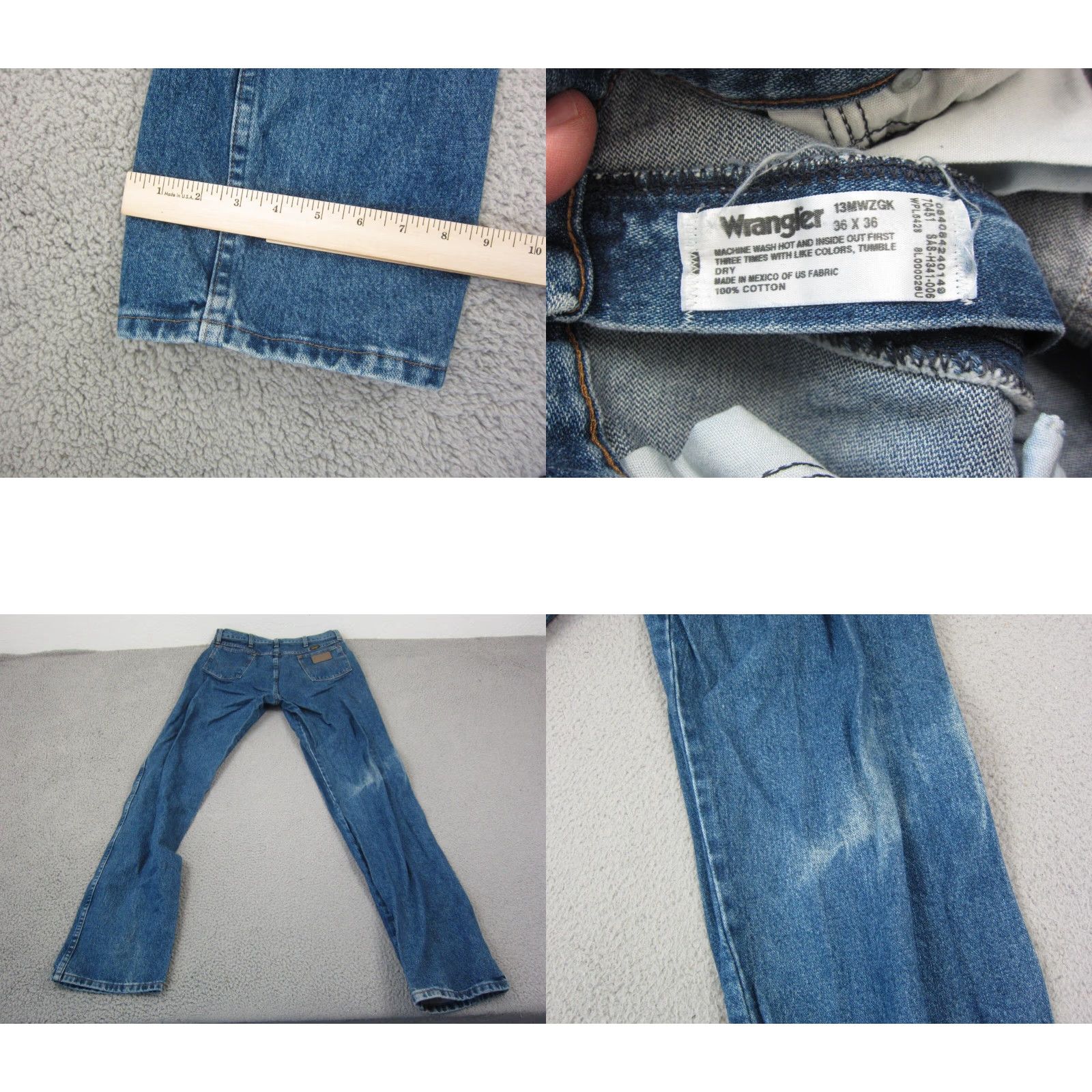 Wrangler VINTAGE Wrangler Jeans Mens 36x36 Blue Cowboy Cut Original Fit 13MWZ Denim Straight Size US 36 / EU 52 - 9 Thumbnail