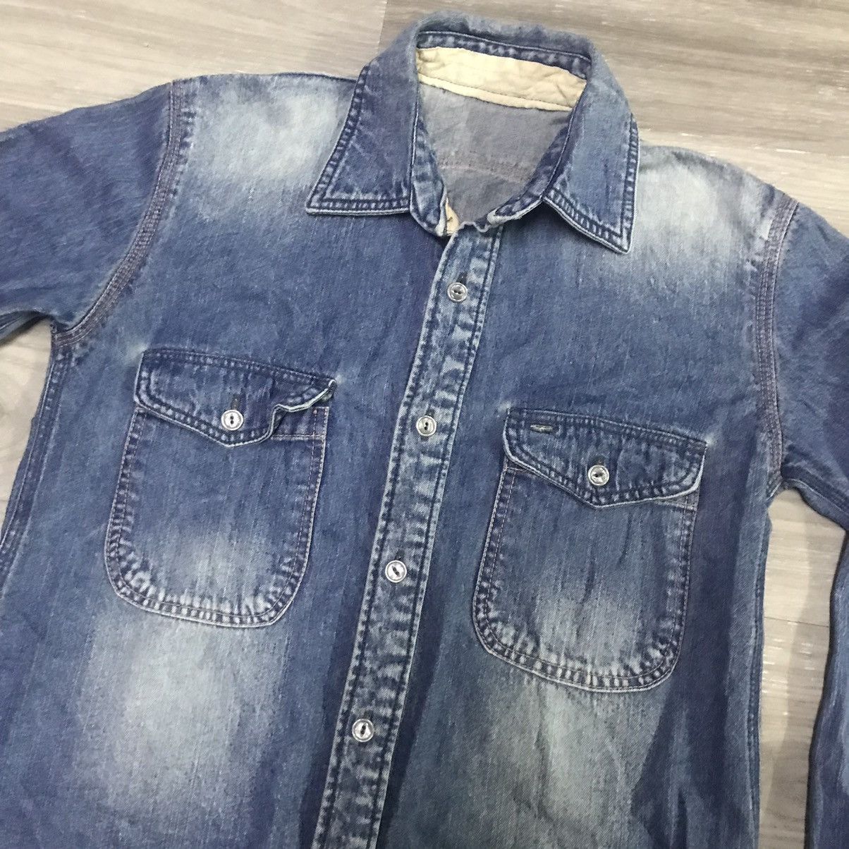 Buzz Rickson's × Indigo Reproduction USN Chambray Work Shirt Size US M / EU 48-50 / 2 - 8 Thumbnail