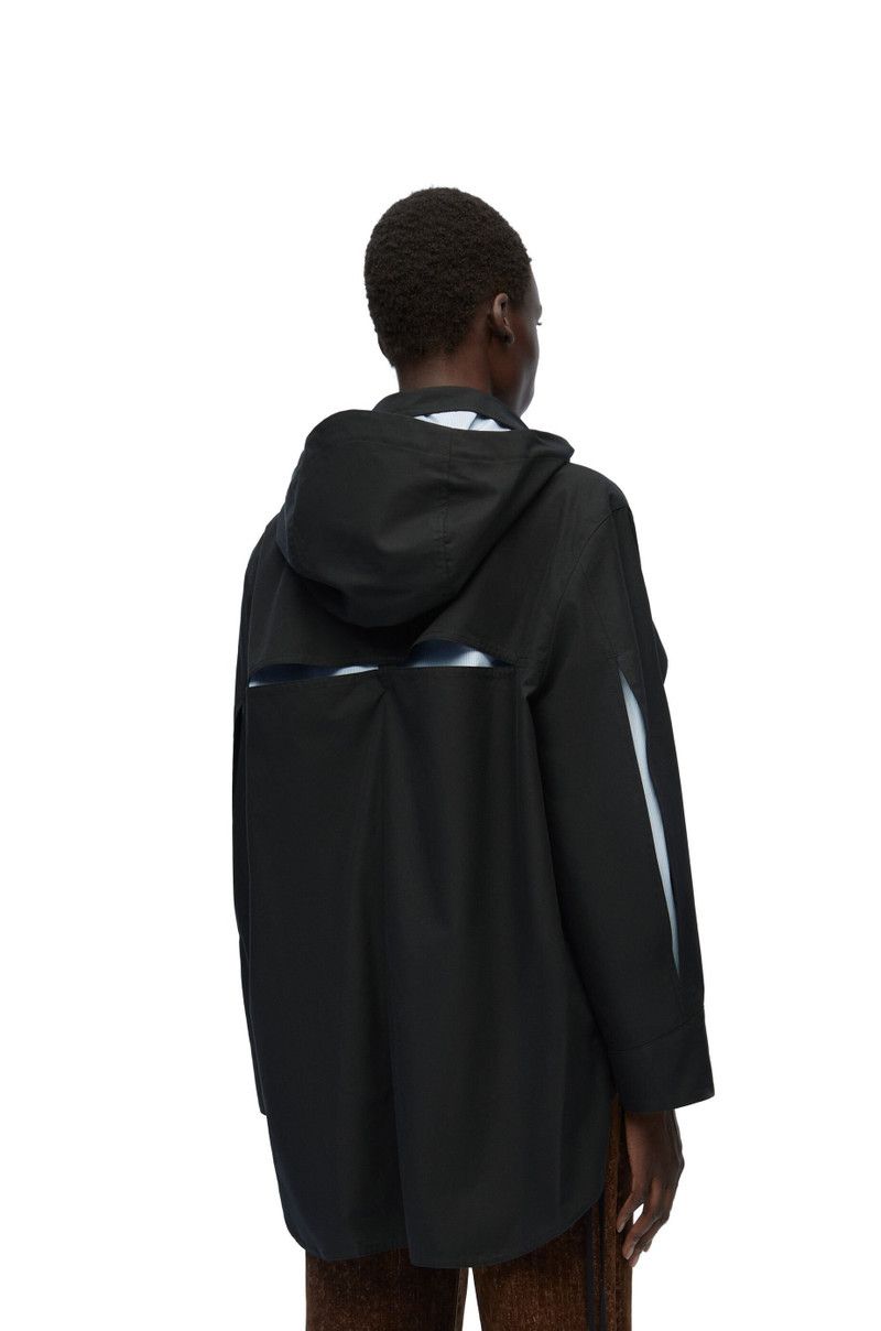 Loewe o1in1g0426 Hooded Parka in Cotton in Black Size S / US 4 / IT 40 - 4 Thumbnail