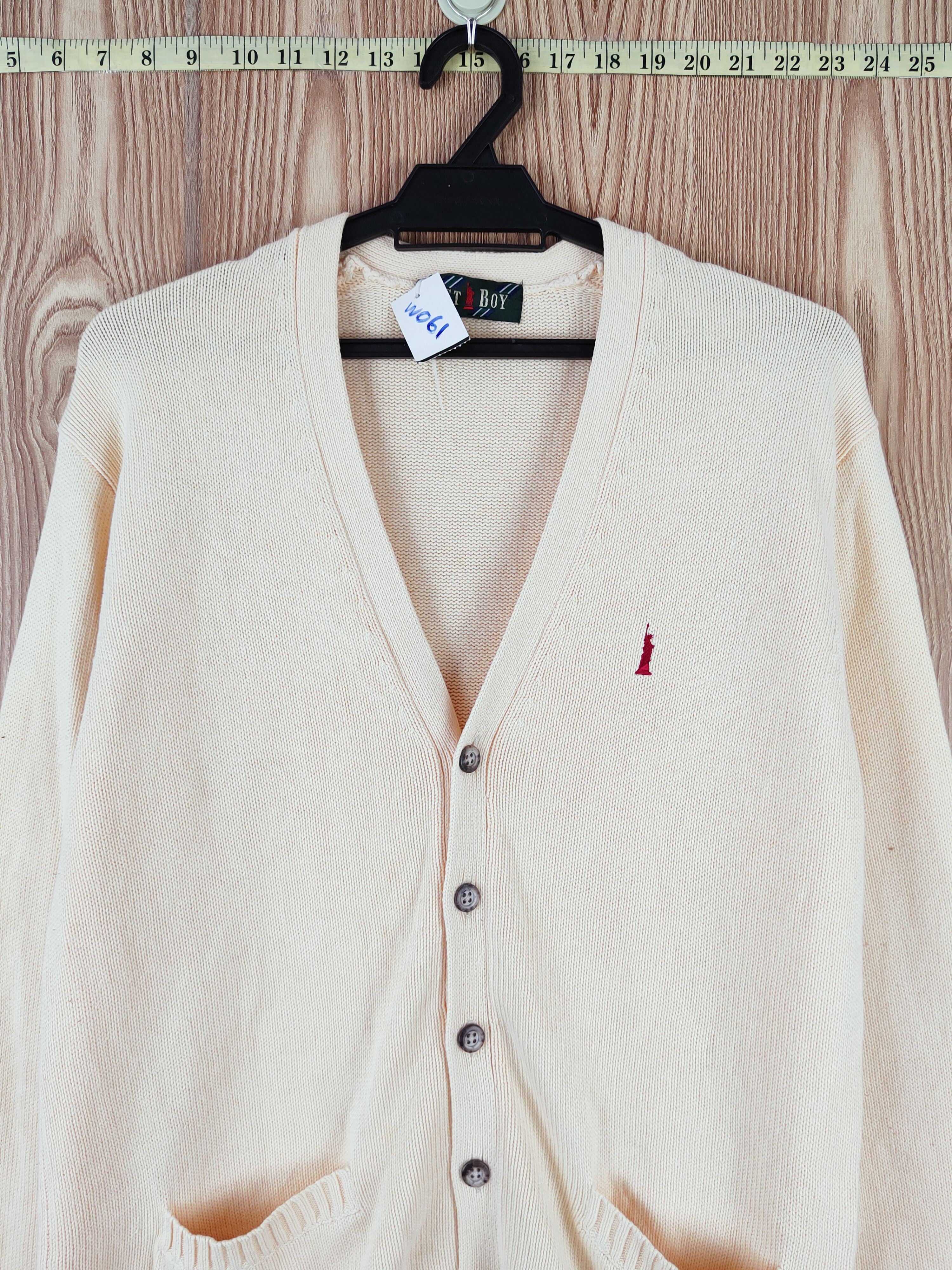 Vintage East Boy Peach Knitwear Cardigan vintage #W061 Size US L / EU 52-54 / 3 - 2 Thumbnail