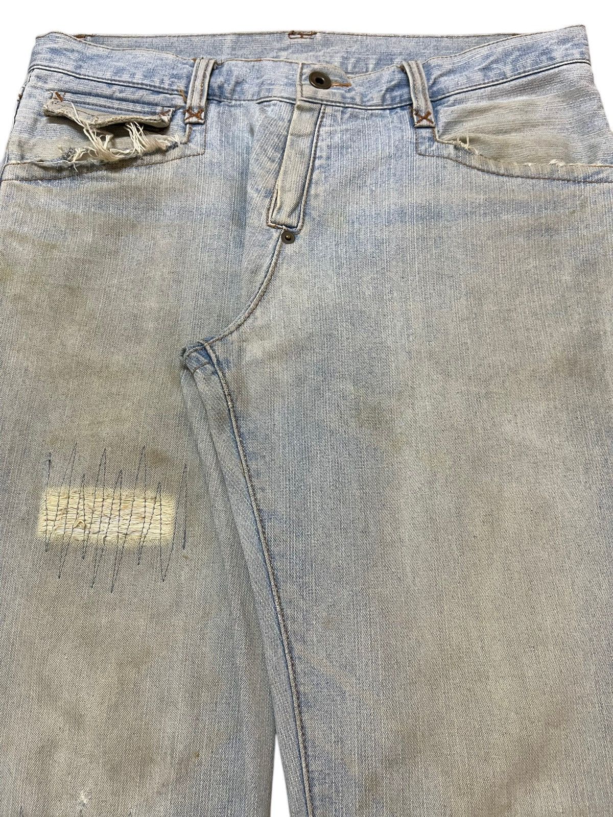 In The Attic Vintage Japanese Brand Mud Faded Wash Style Loose Jeans Size US 32 / EU 48 - 4 Thumbnail