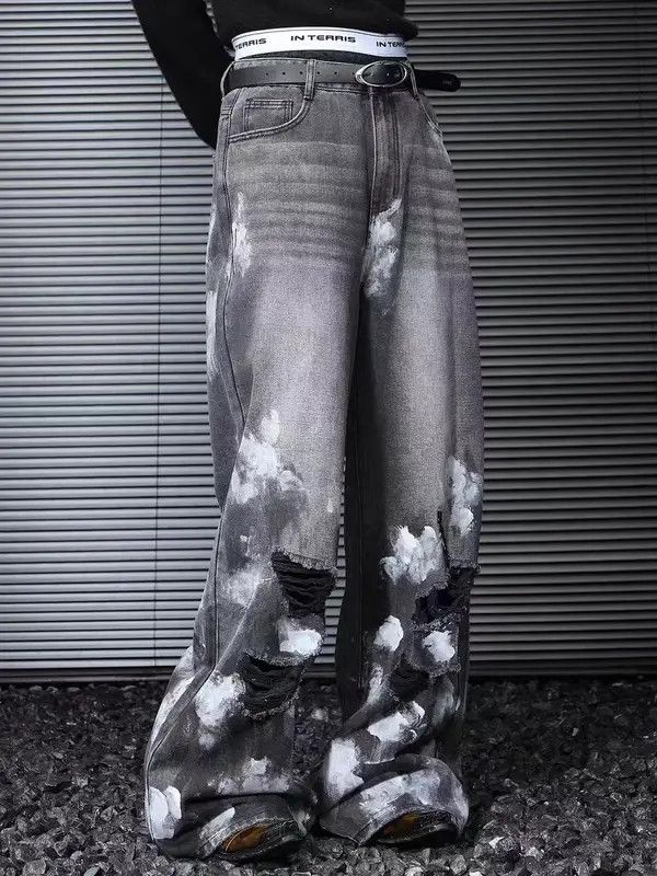 Japanese Brand VIBE Retro graffiti ripped baggy handsome jeans Size US 30 / EU 46 - 5 Thumbnail