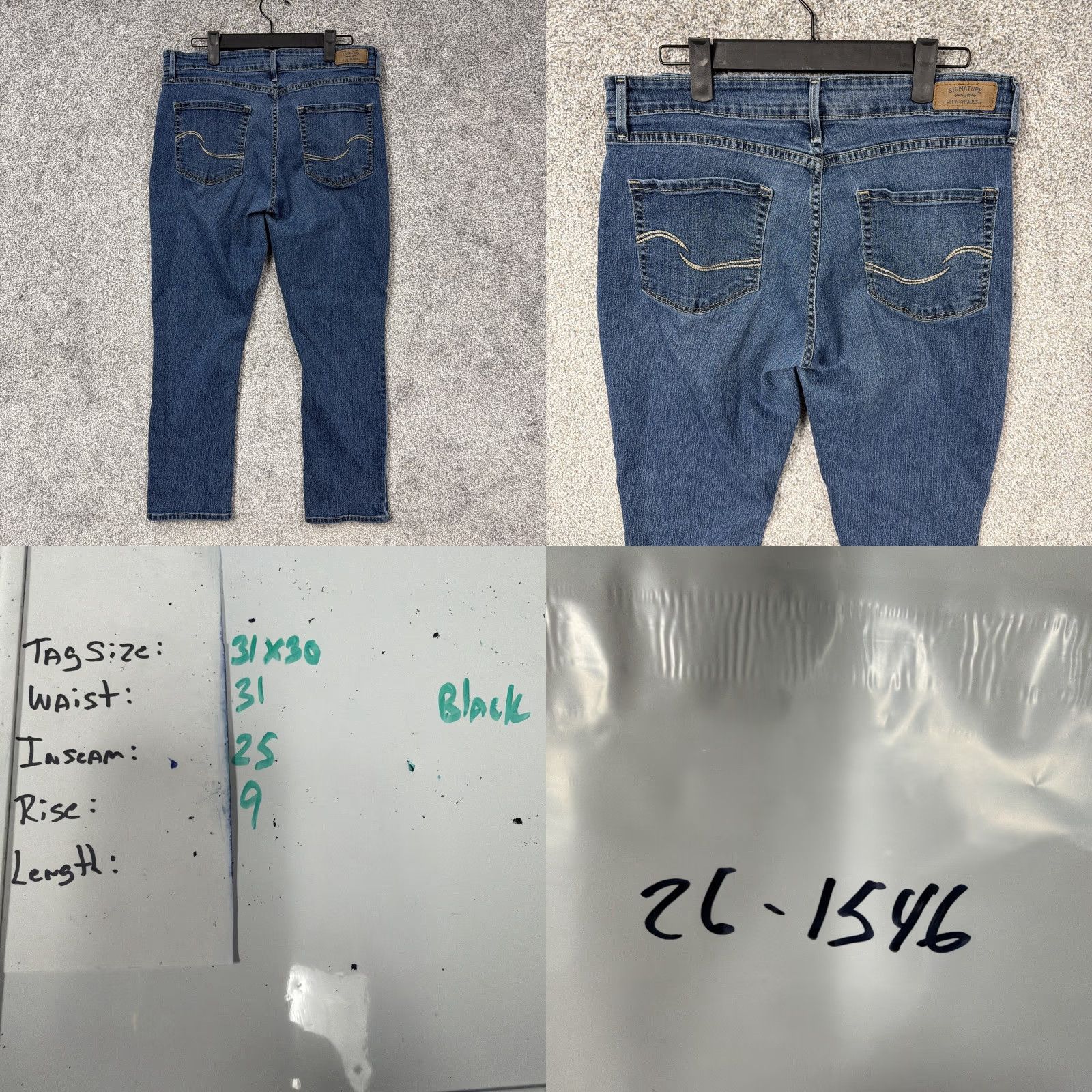 Vintage Levis Modern Slim Jeans Womens 12S 31x25 Blue Stretch Straight Denim Indie Size 34" / US 12 / IT 48 - 9 Thumbnail